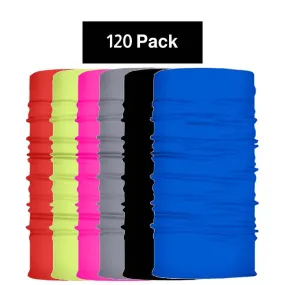 120 Pack Neck Gaiter Tubular Bandana Balaclava Mask
