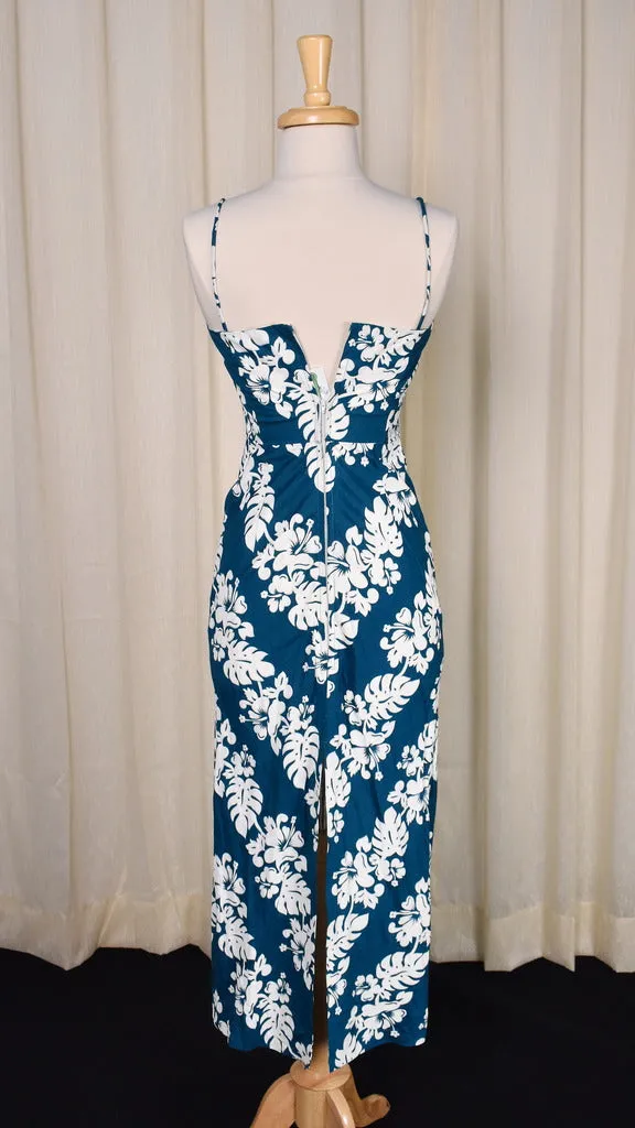 1960s Hibiscus Wiggle Dress