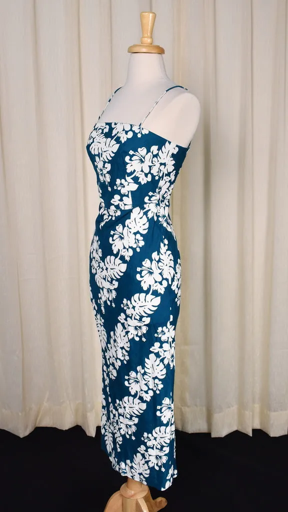 1960s Hibiscus Wiggle Dress