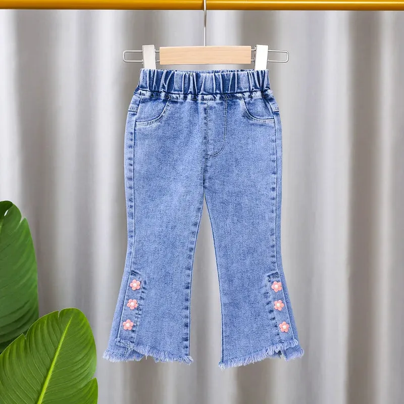 2024 New Baby Girl Pants Lounge jeans Leggings Spring Children Skinny Pant Kid Long Trouser
