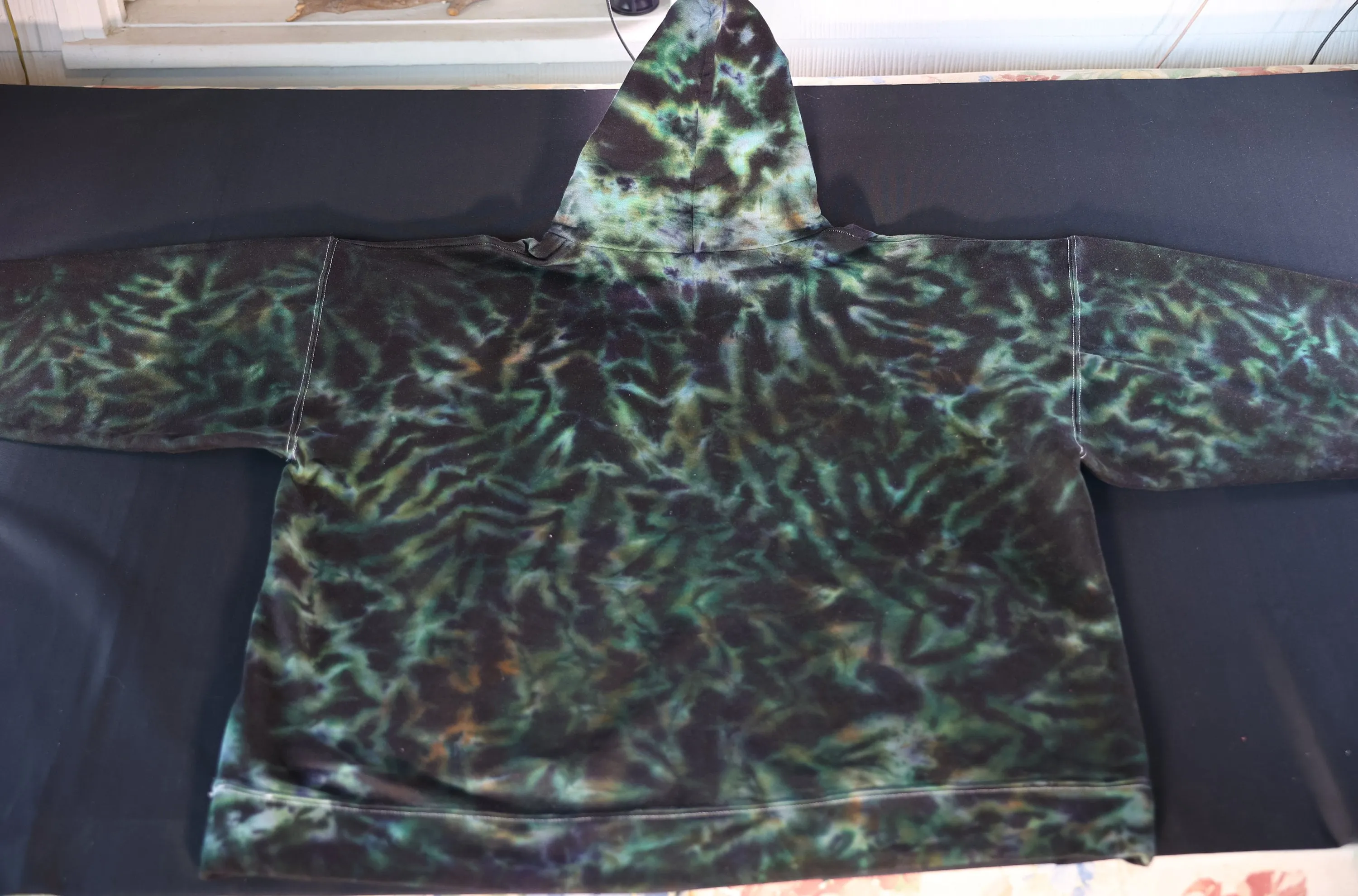 3X Camo Scrunch Tie Dye on a Hanes Ultimate Cotton Pullover Hoodie