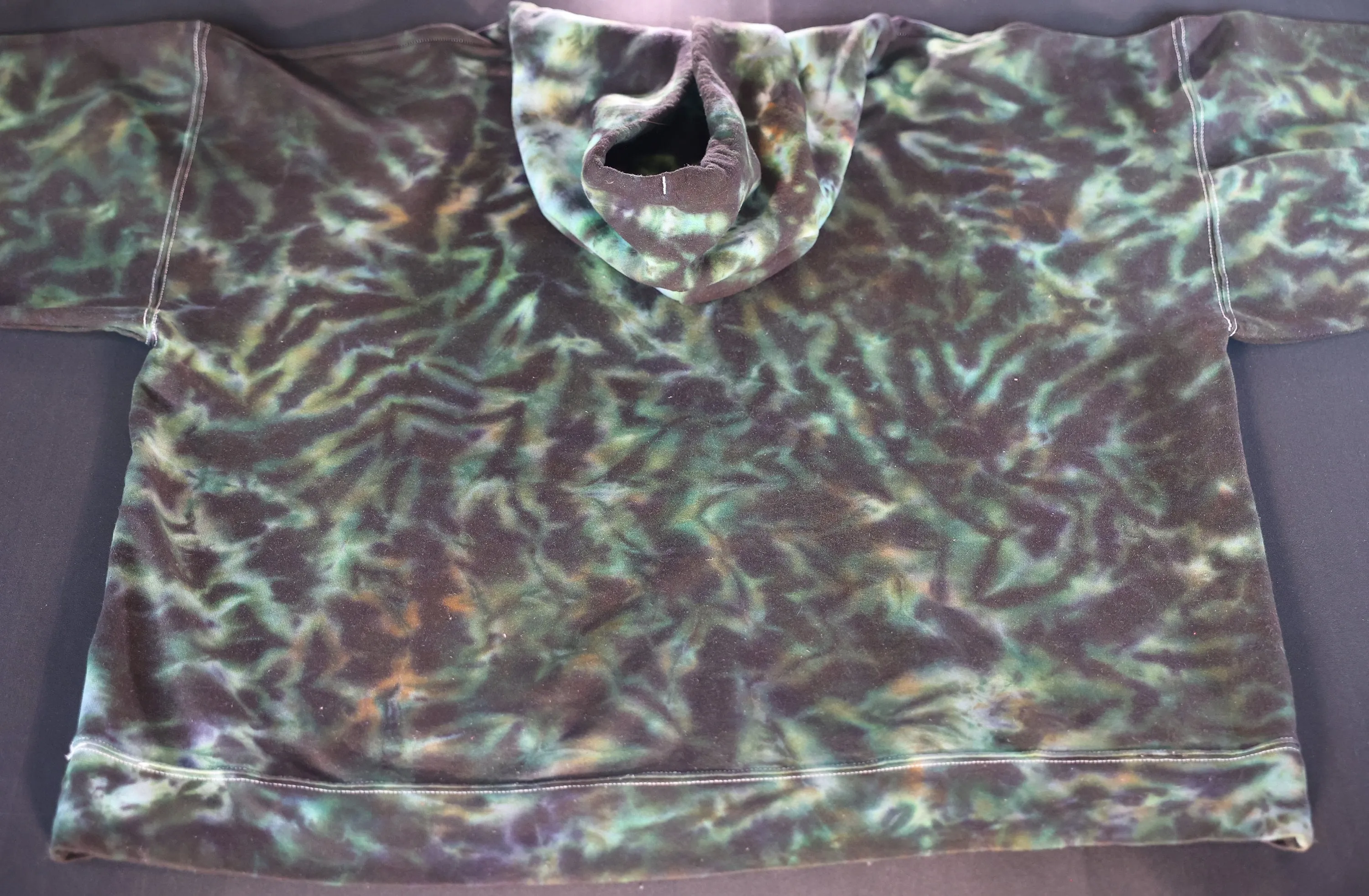 3X Camo Scrunch Tie Dye on a Hanes Ultimate Cotton Pullover Hoodie