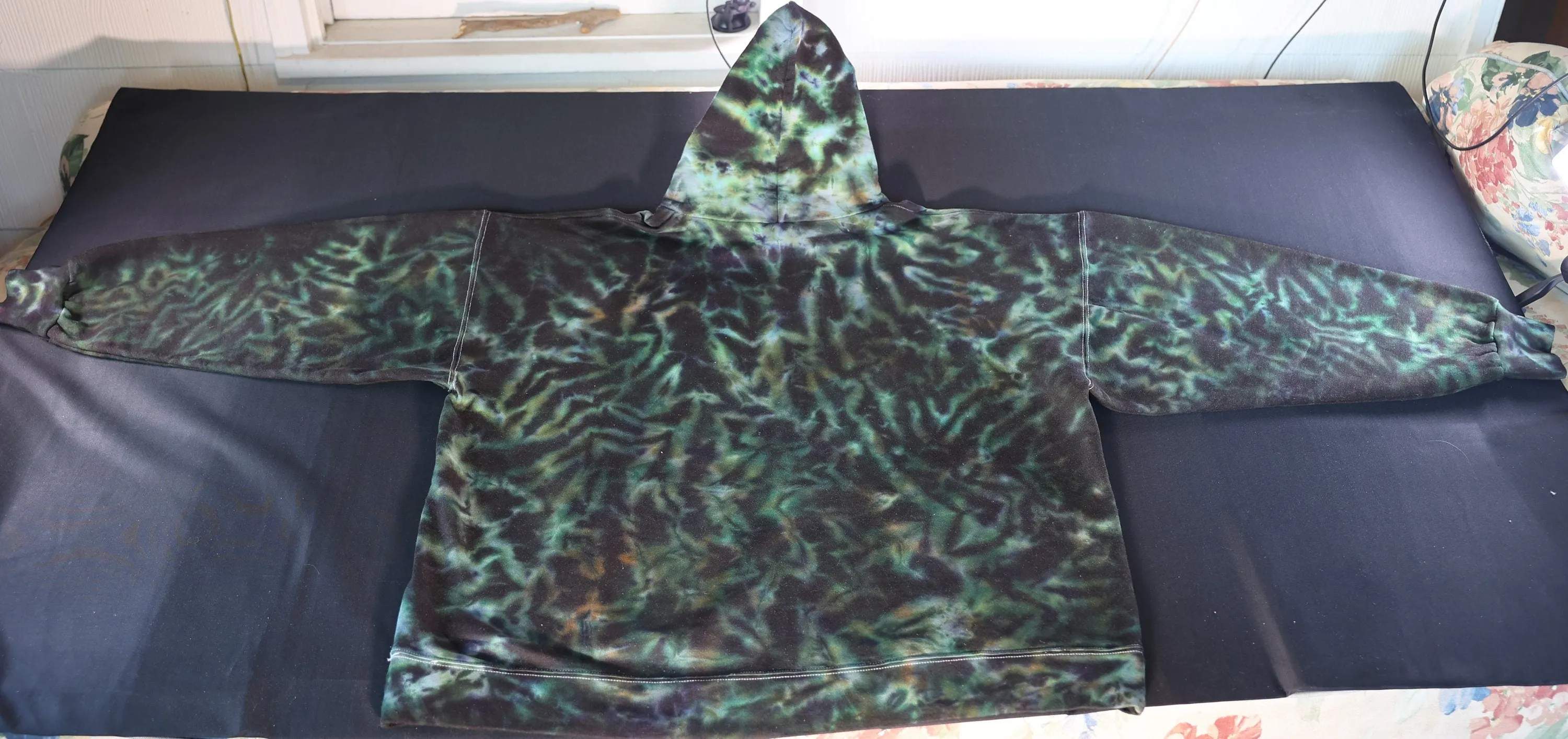 3X Camo Scrunch Tie Dye on a Hanes Ultimate Cotton Pullover Hoodie