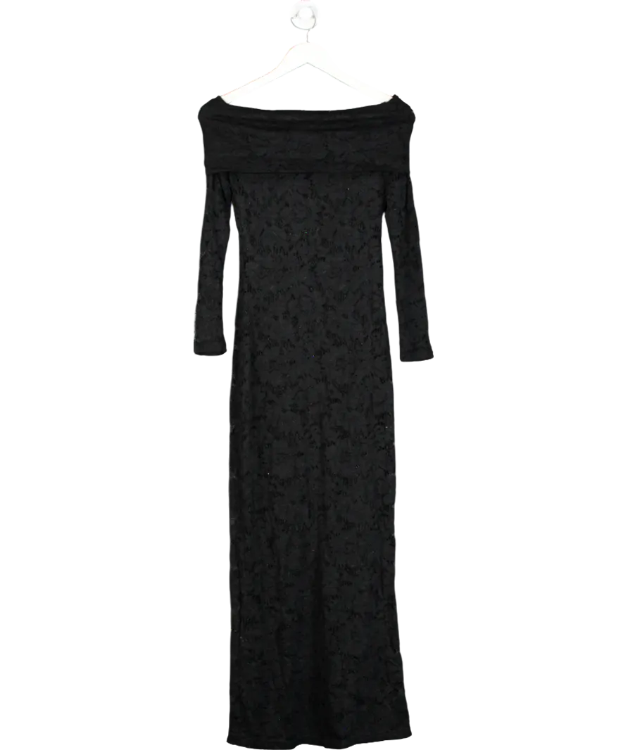 4th & Reckless Black Niam Lace Bardot Dress UK 6