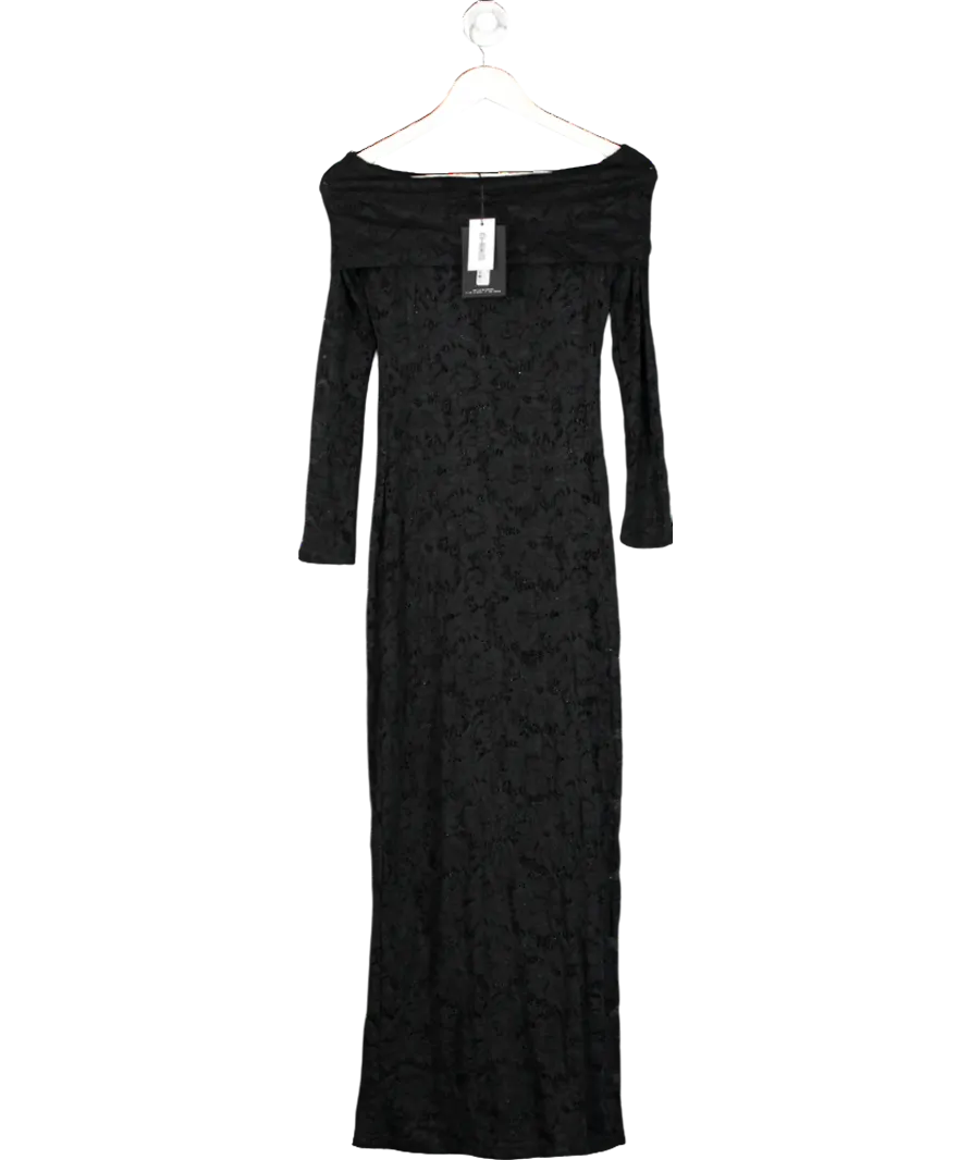 4th & Reckless Black Niam Lace Bardot Dress UK 6