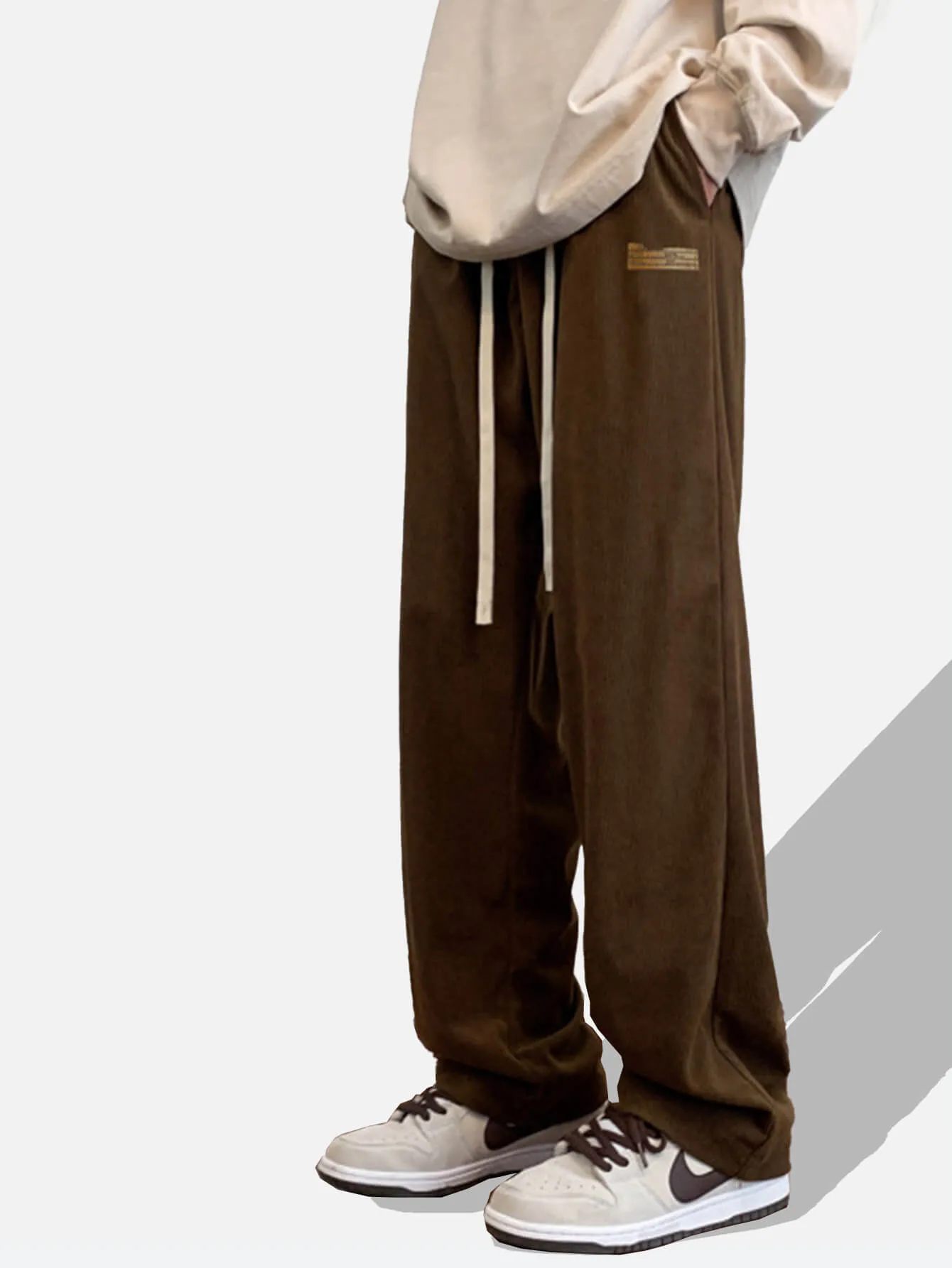 Casual Solid Color Corduroy Straight Pants