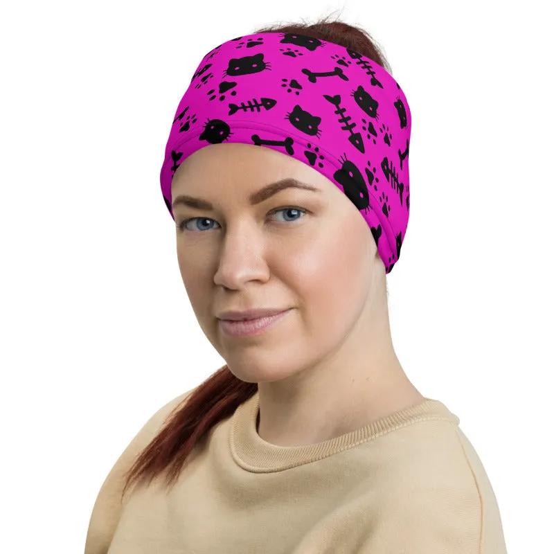 Cats & Bones Pink Neck Gaiter