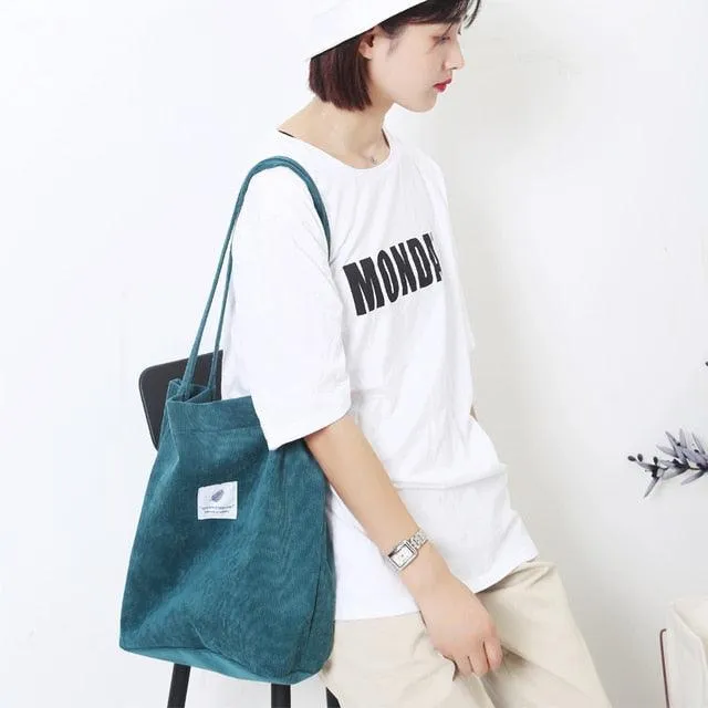 Corduroy Canvas Shoulder Bags