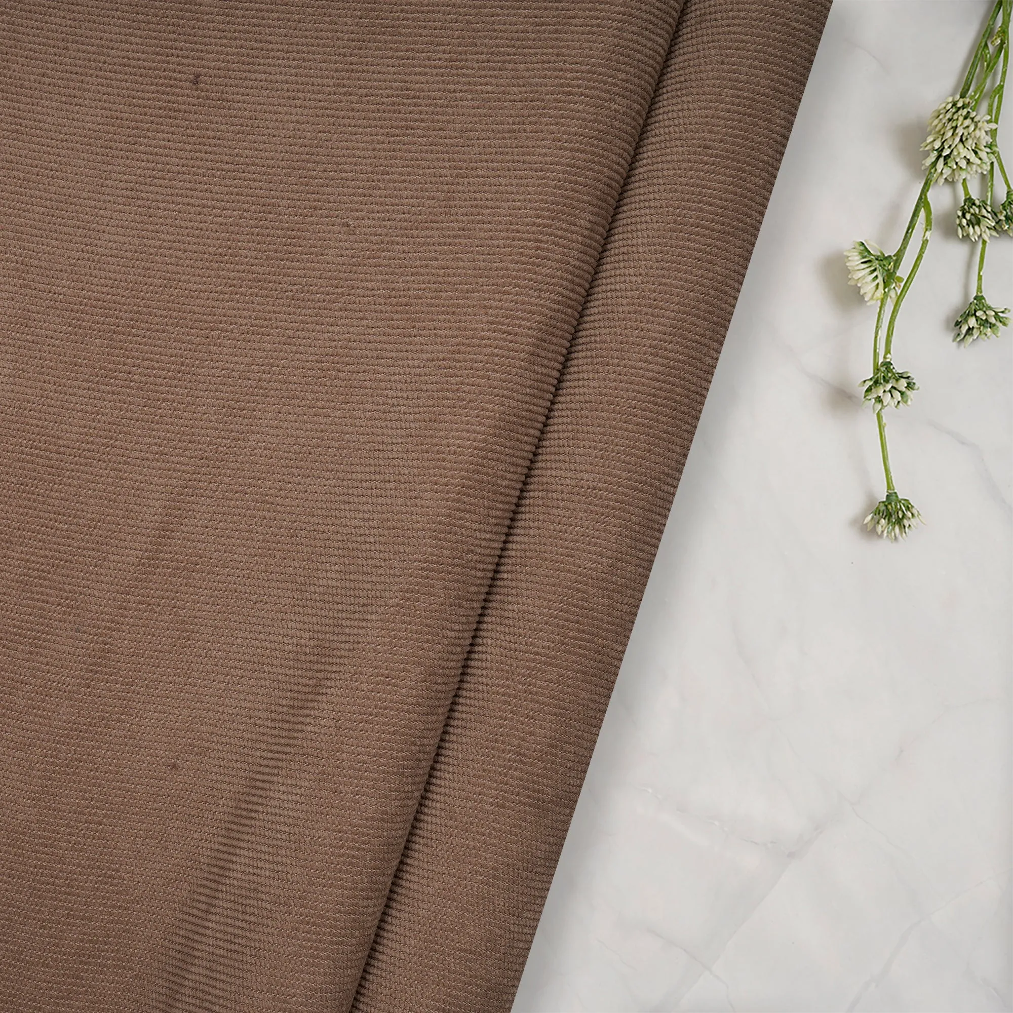 Cream Imported Cotton Corduroy Fabric (60" Wide)