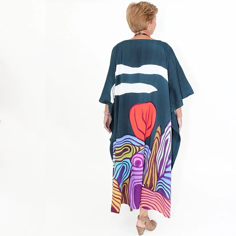 DARK GRN FOREST KAFTAN-AN21K14 : OSFM