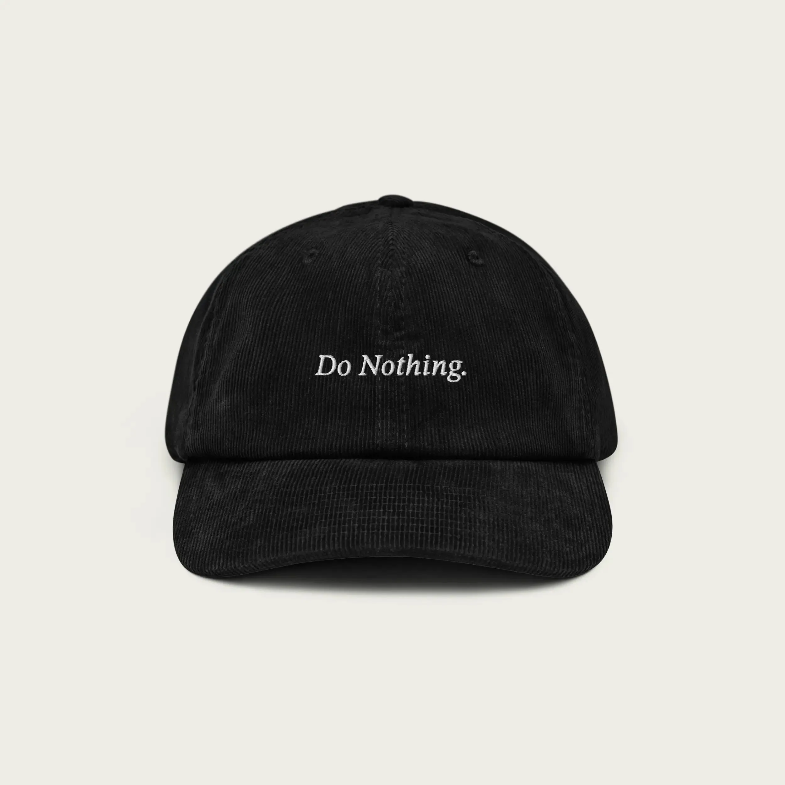 Do Nothing. Corduroy Hat - Black
