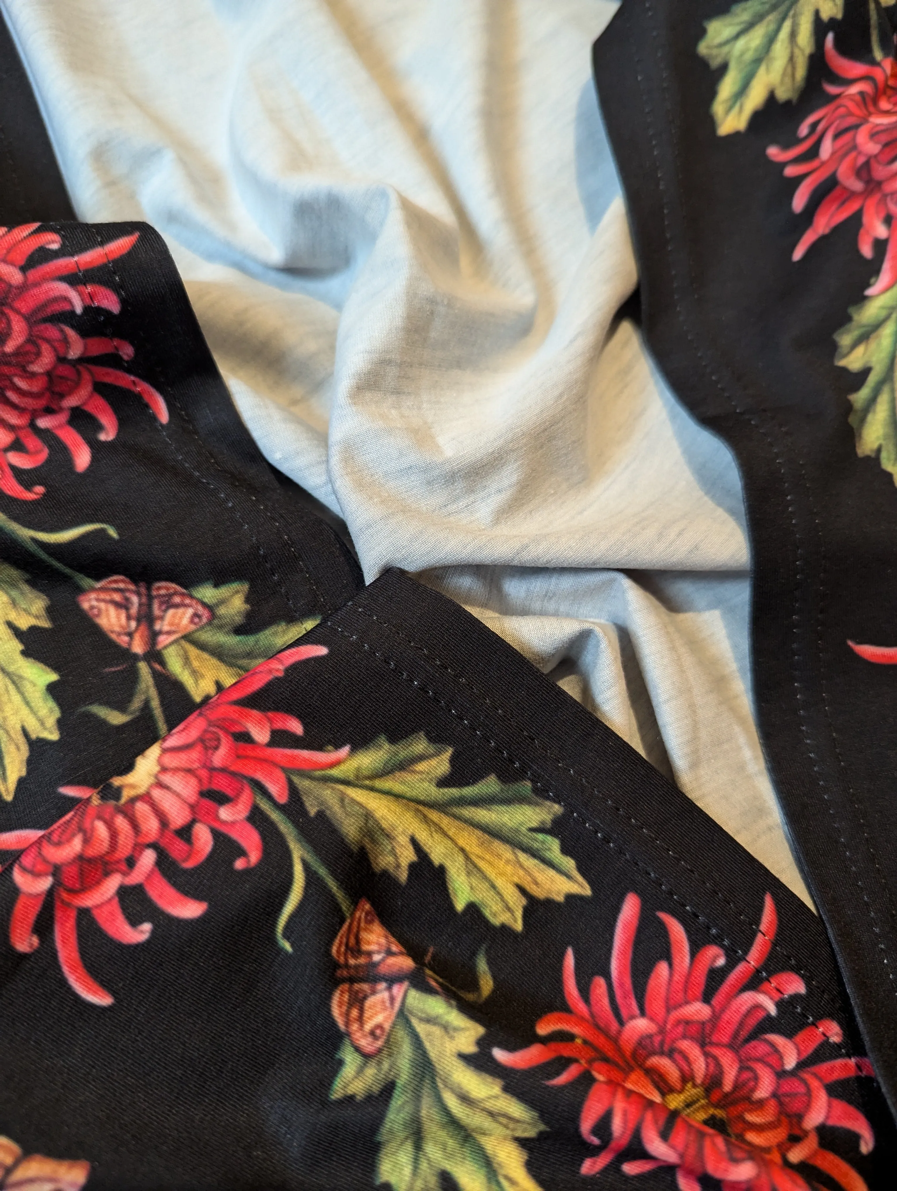 Elegant Chrysanthemum Skull Maxi-dress