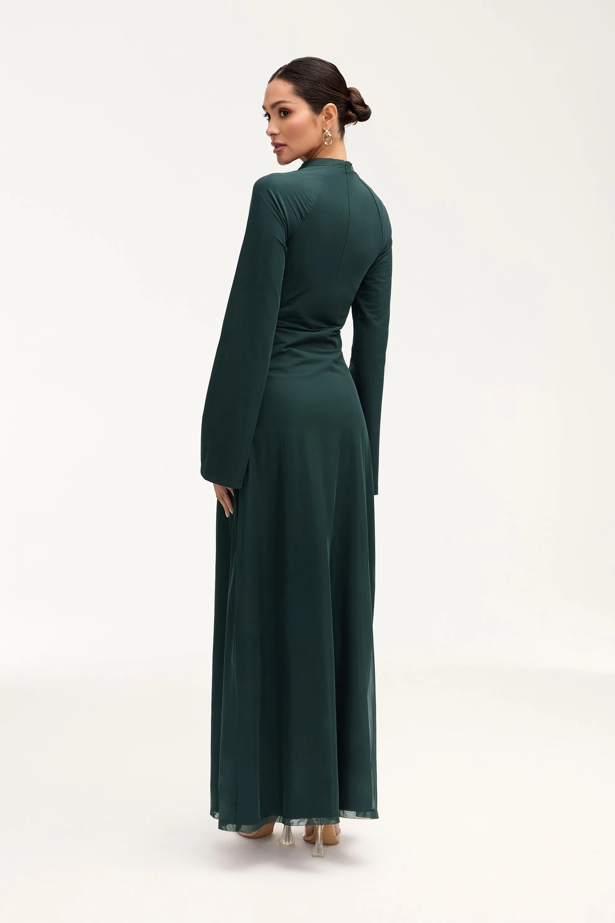 Emilia Rouched Maxi Dress - Enchanted Forest