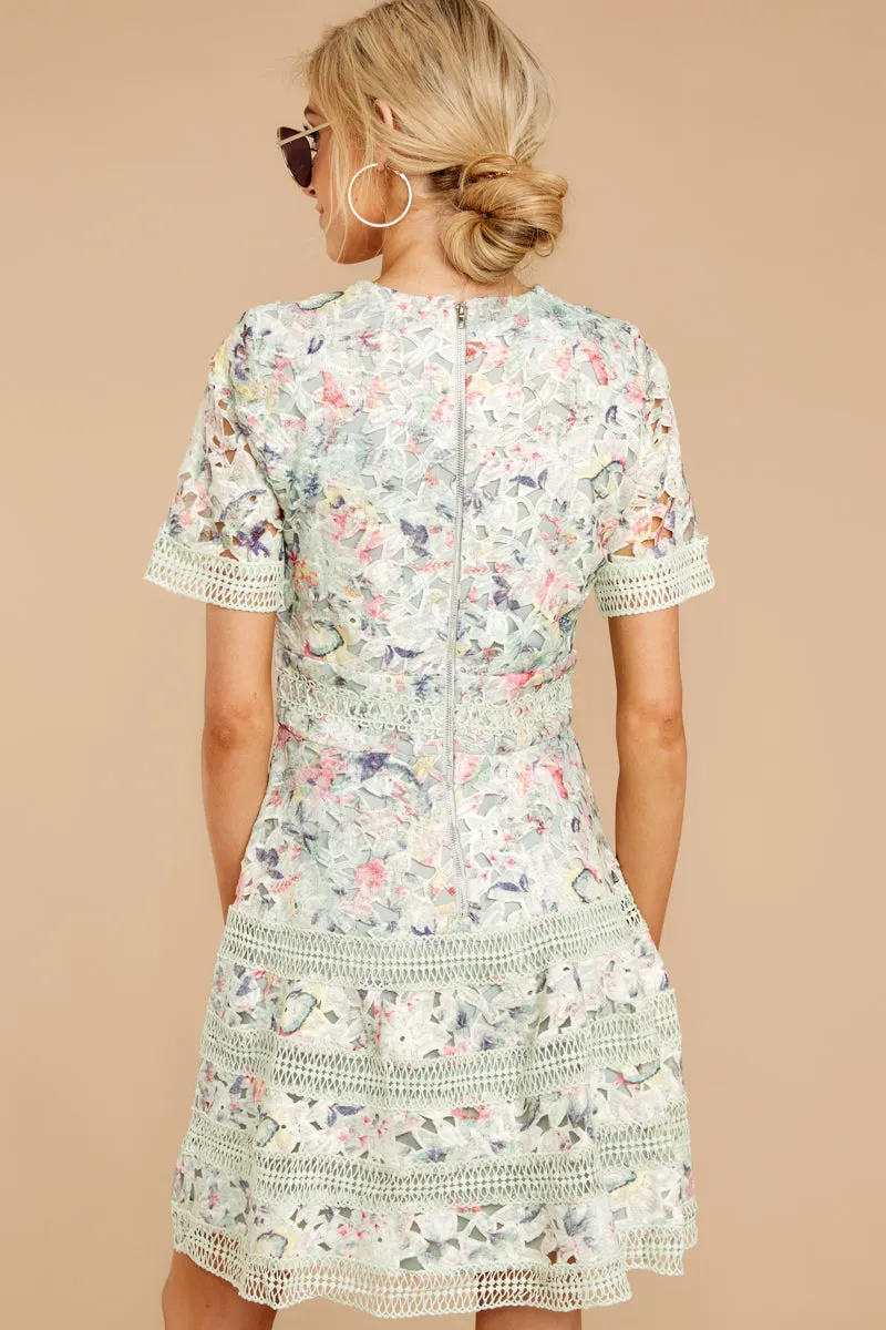 Groundbreaking Pastel Floral Lace Dress