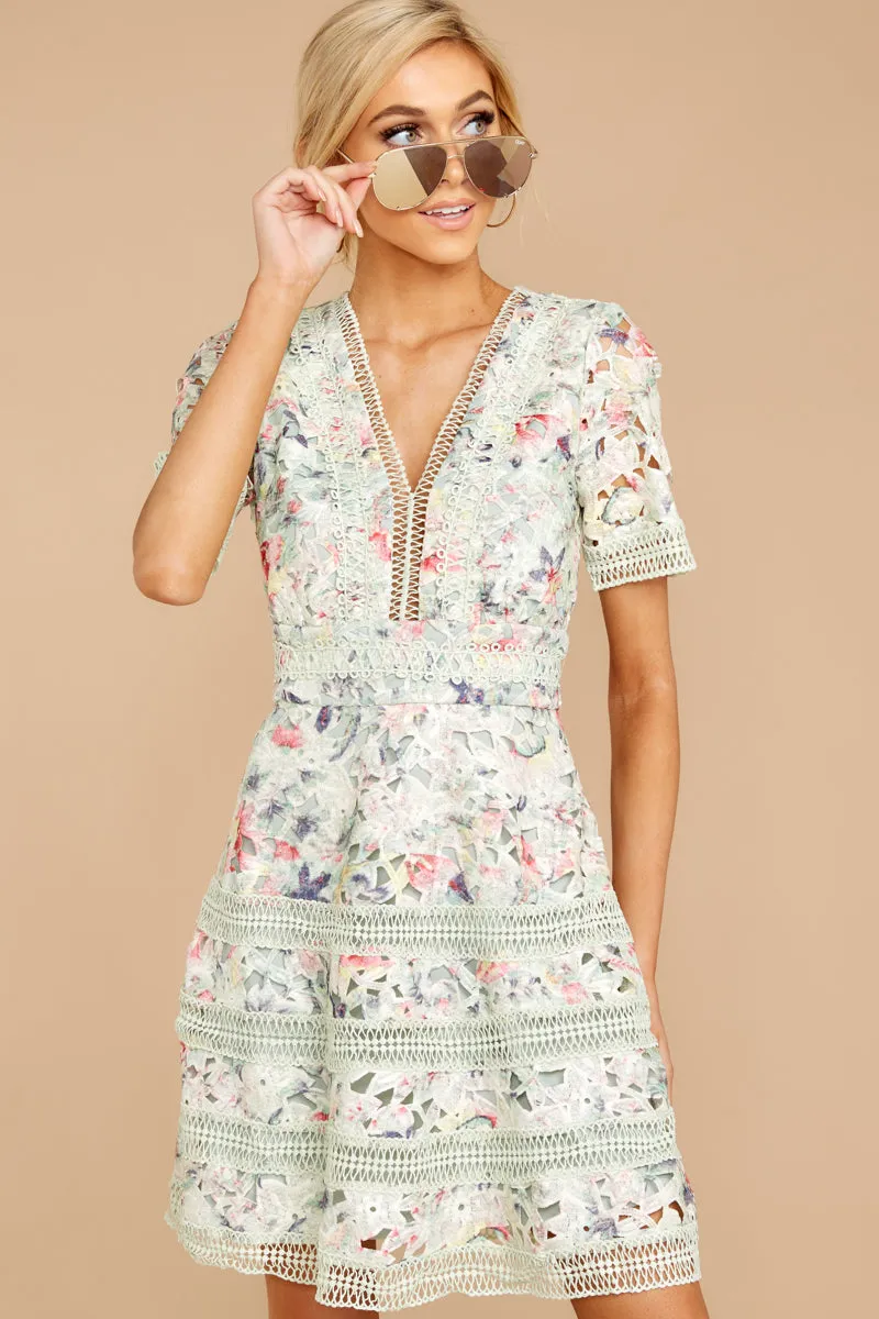 Groundbreaking Pastel Floral Lace Dress