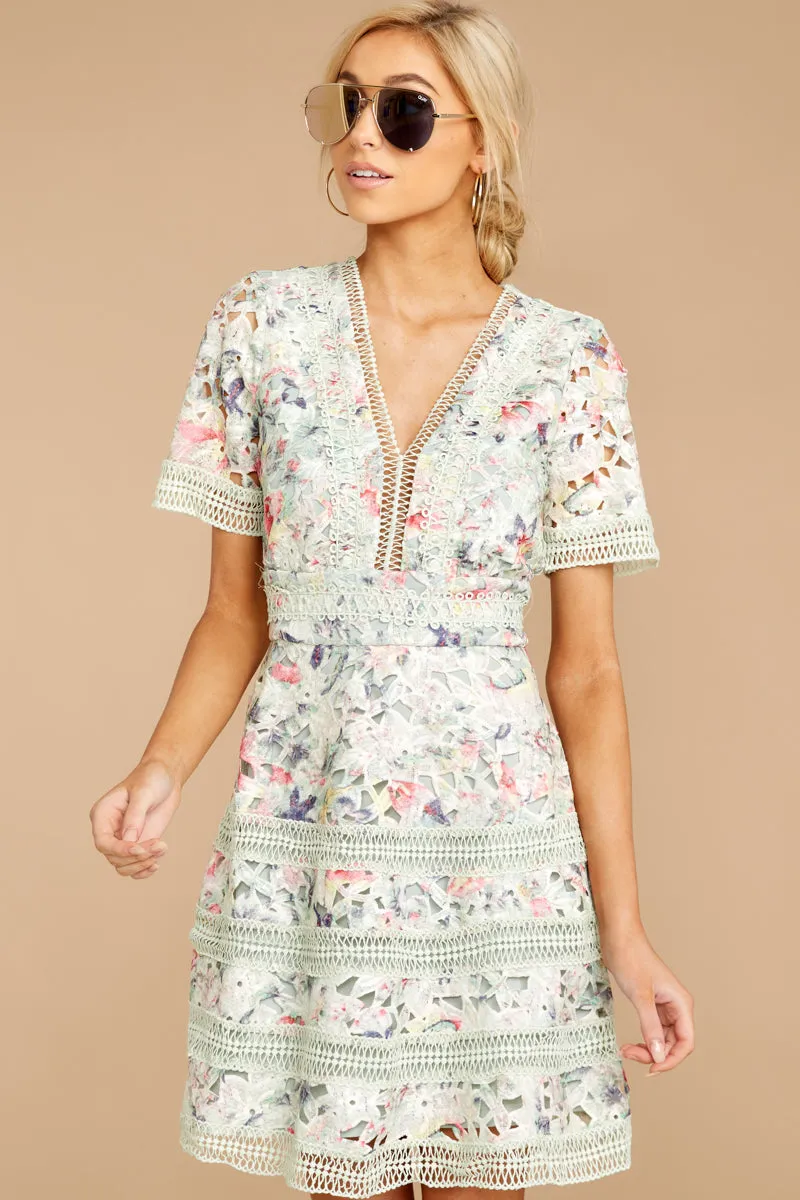 Groundbreaking Pastel Floral Lace Dress