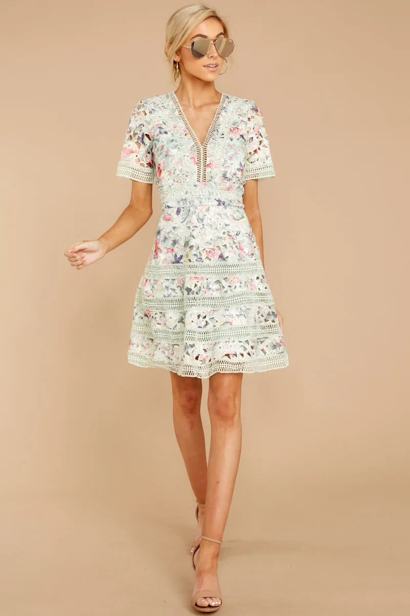 Groundbreaking Pastel Floral Lace Dress