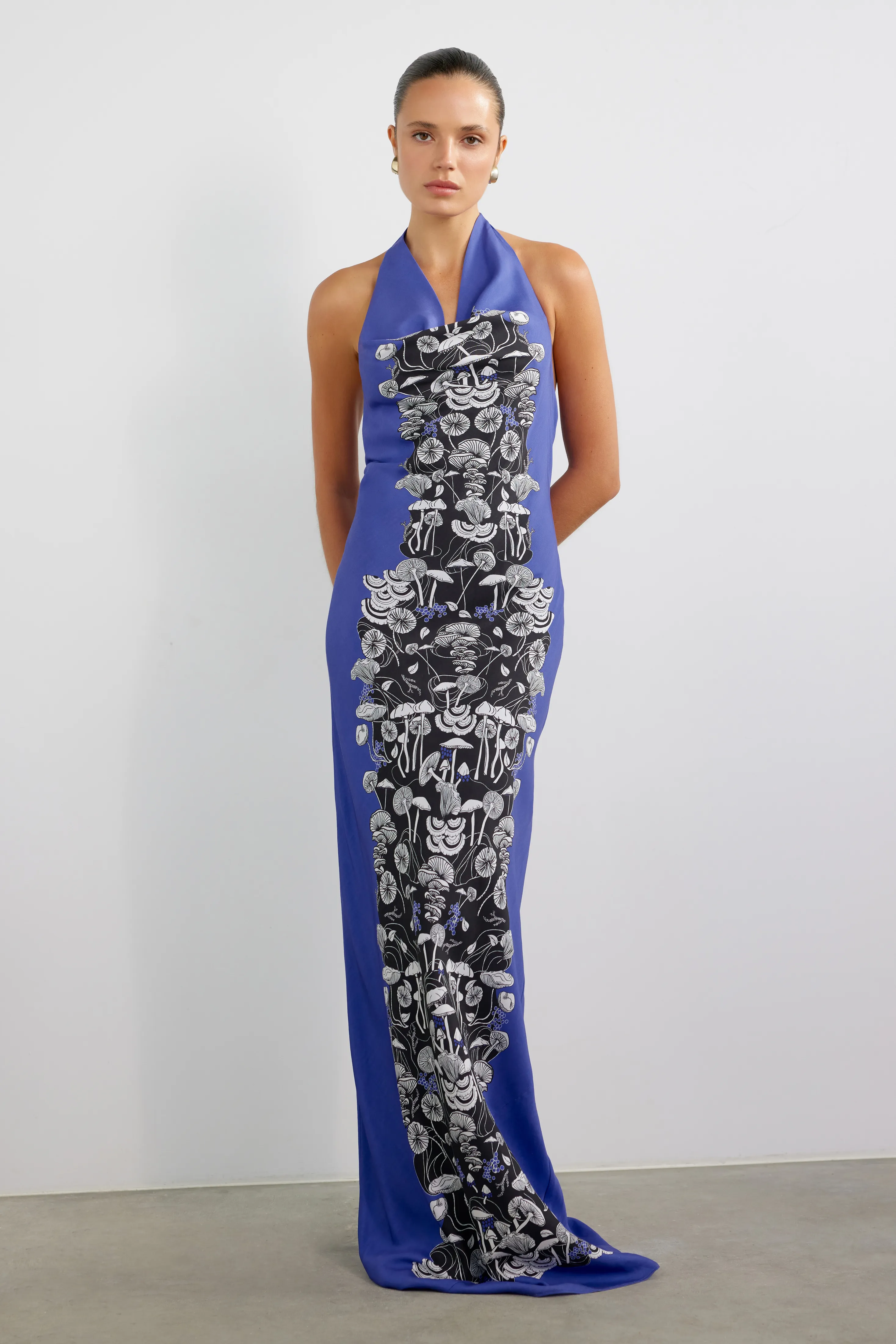 Grounded Halter Dress - Forest Mushroom Print