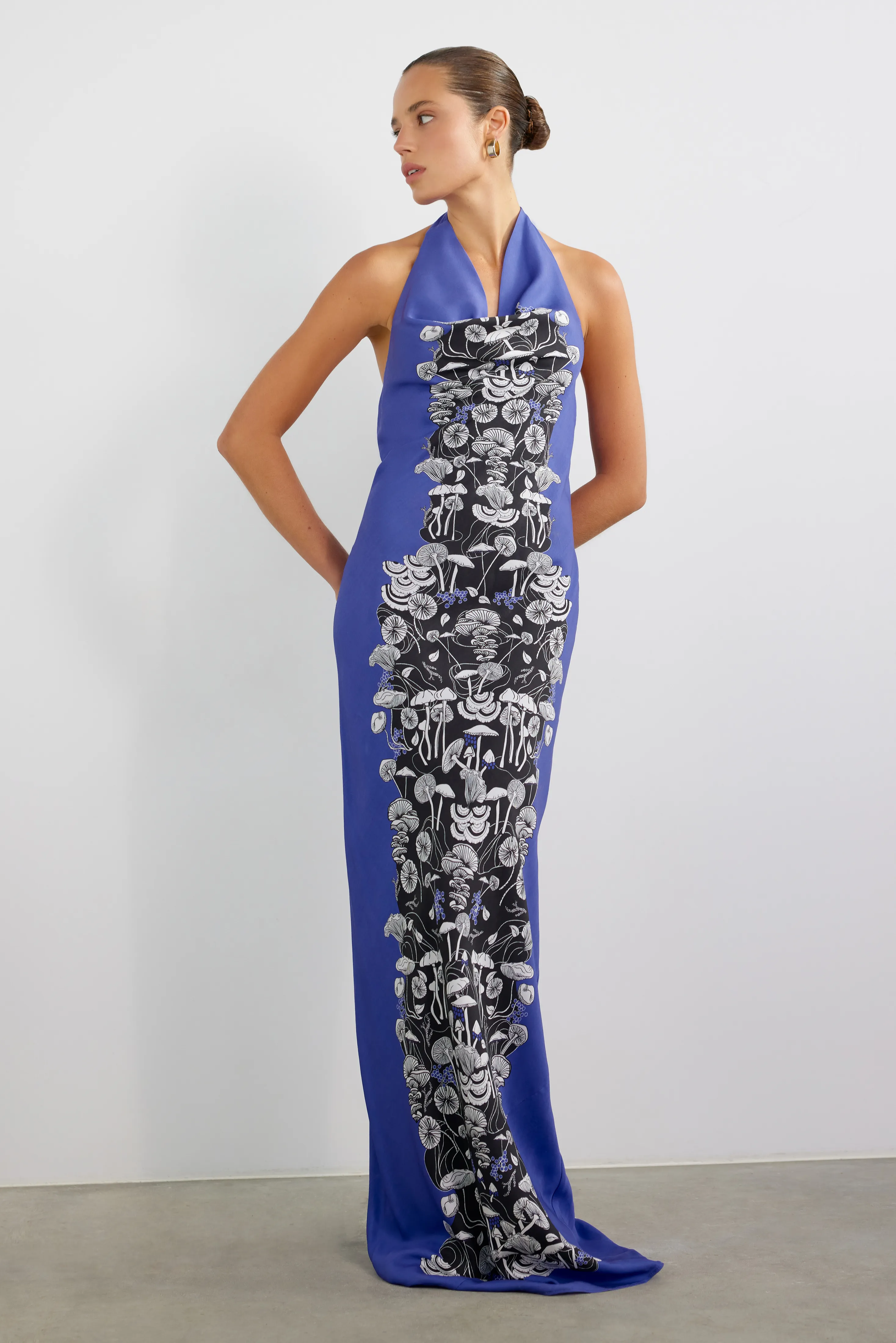 Grounded Halter Dress - Forest Mushroom Print