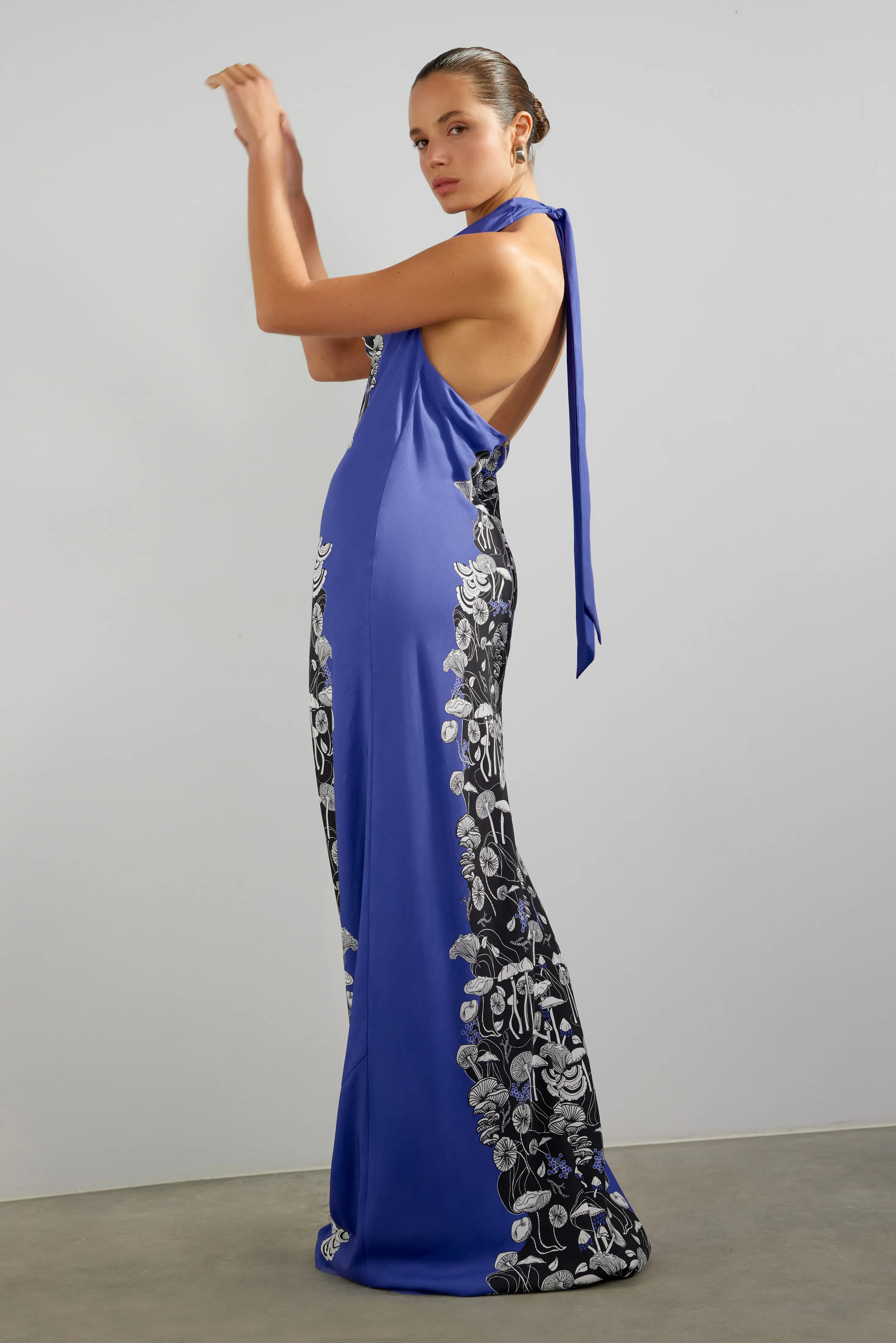 Grounded Halter Dress - Forest Mushroom Print