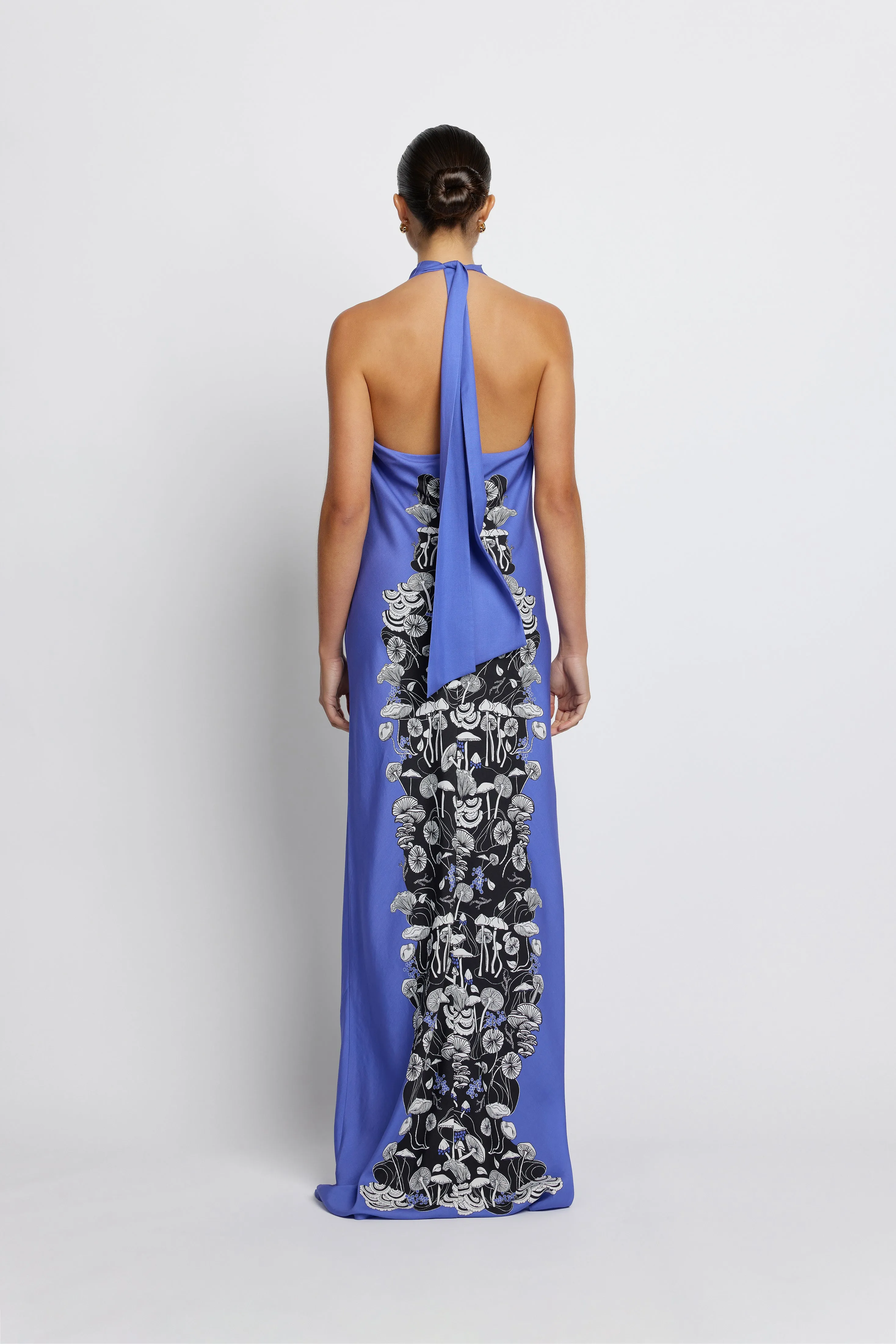 Grounded Halter Dress - Forest Mushroom Print
