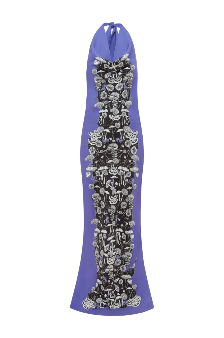Grounded Halter Dress - Forest Mushroom Print
