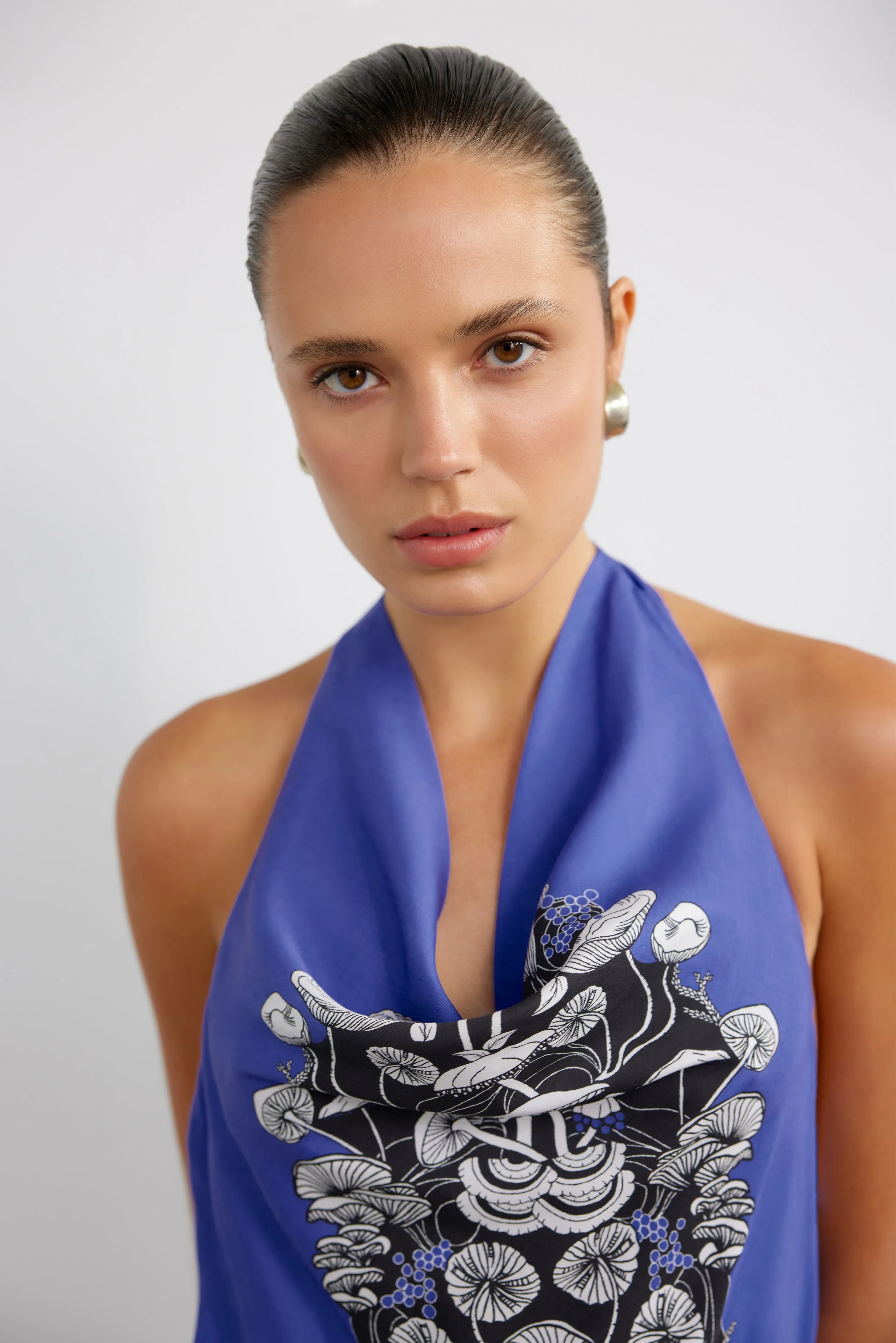 Grounded Halter Dress - Forest Mushroom Print