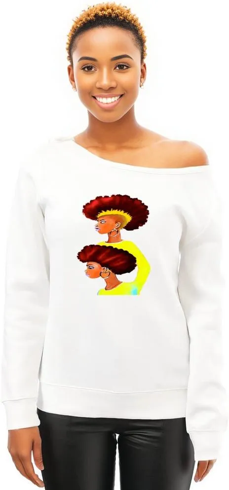Grunge Fro Women's Off Shoulder Sweatshirt - 2 colors