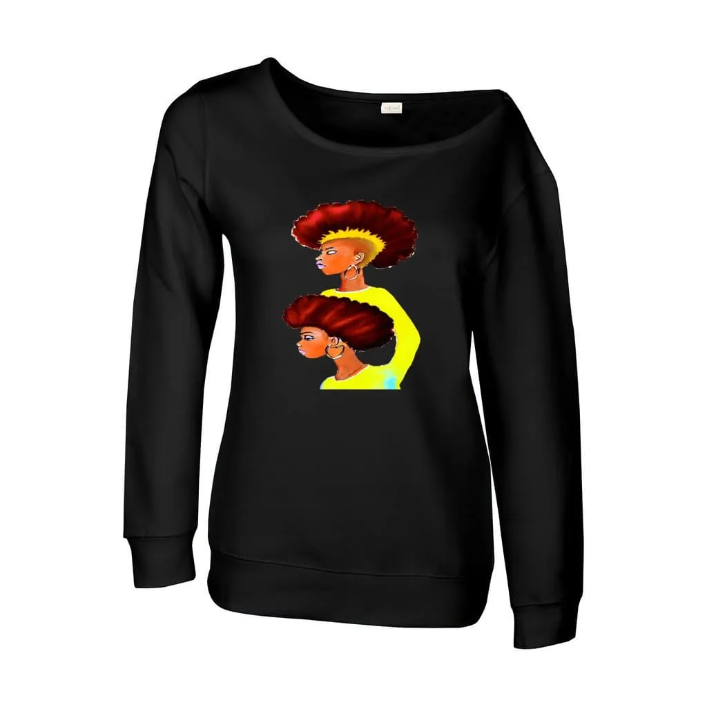 Grunge Fro Women's Off Shoulder Sweatshirt - 2 colors