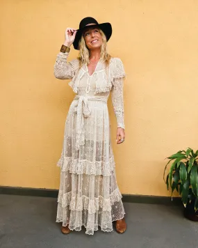 Lim's Original Hand Crocheted Maxi Dress in Natural