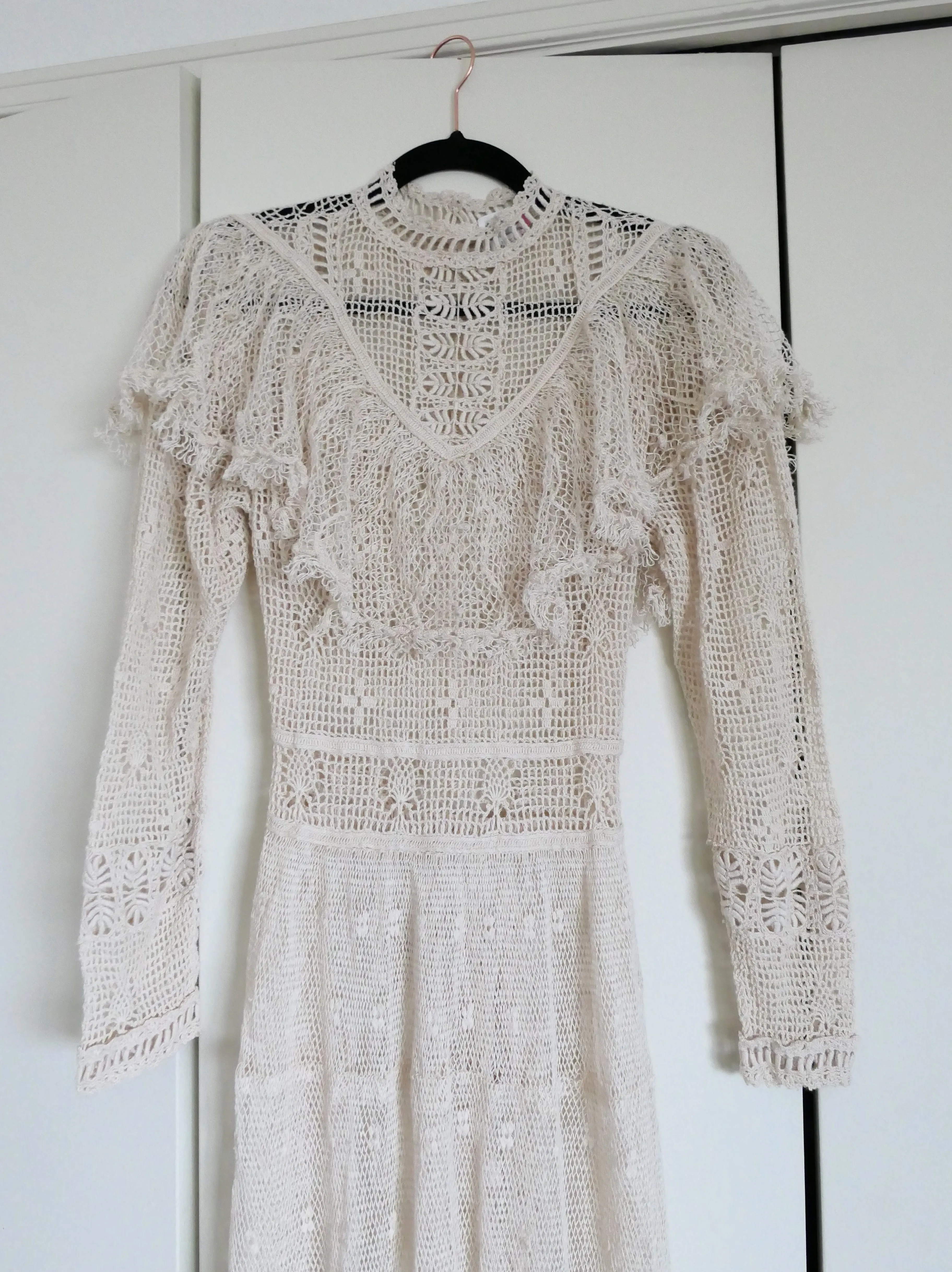 Lim's Original Hand Crocheted Maxi Dress in Natural