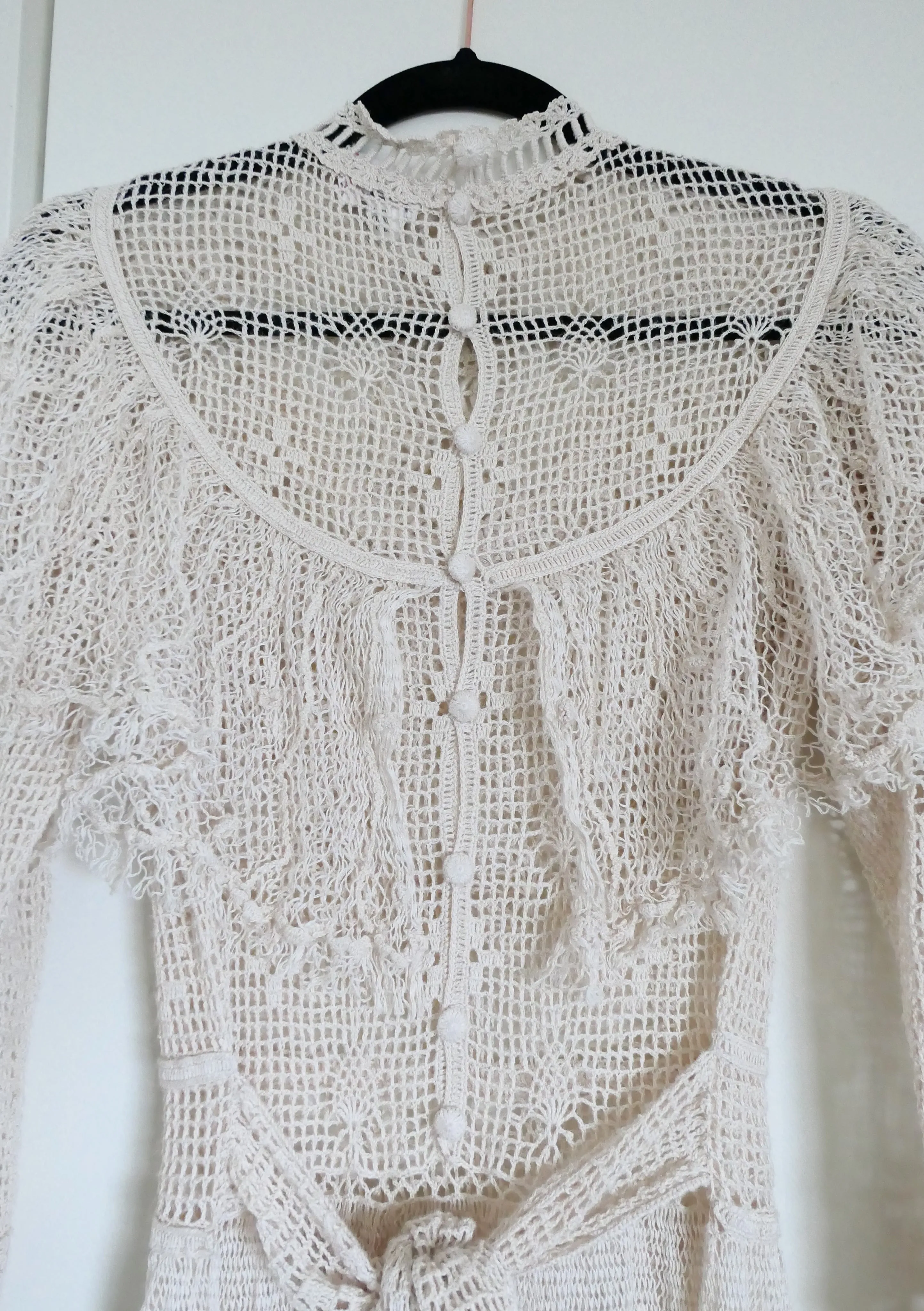Lim's Original Hand Crocheted Maxi Dress in Natural