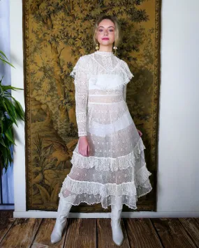 Lim's Original Hand Crocheted Maxi Dress in White