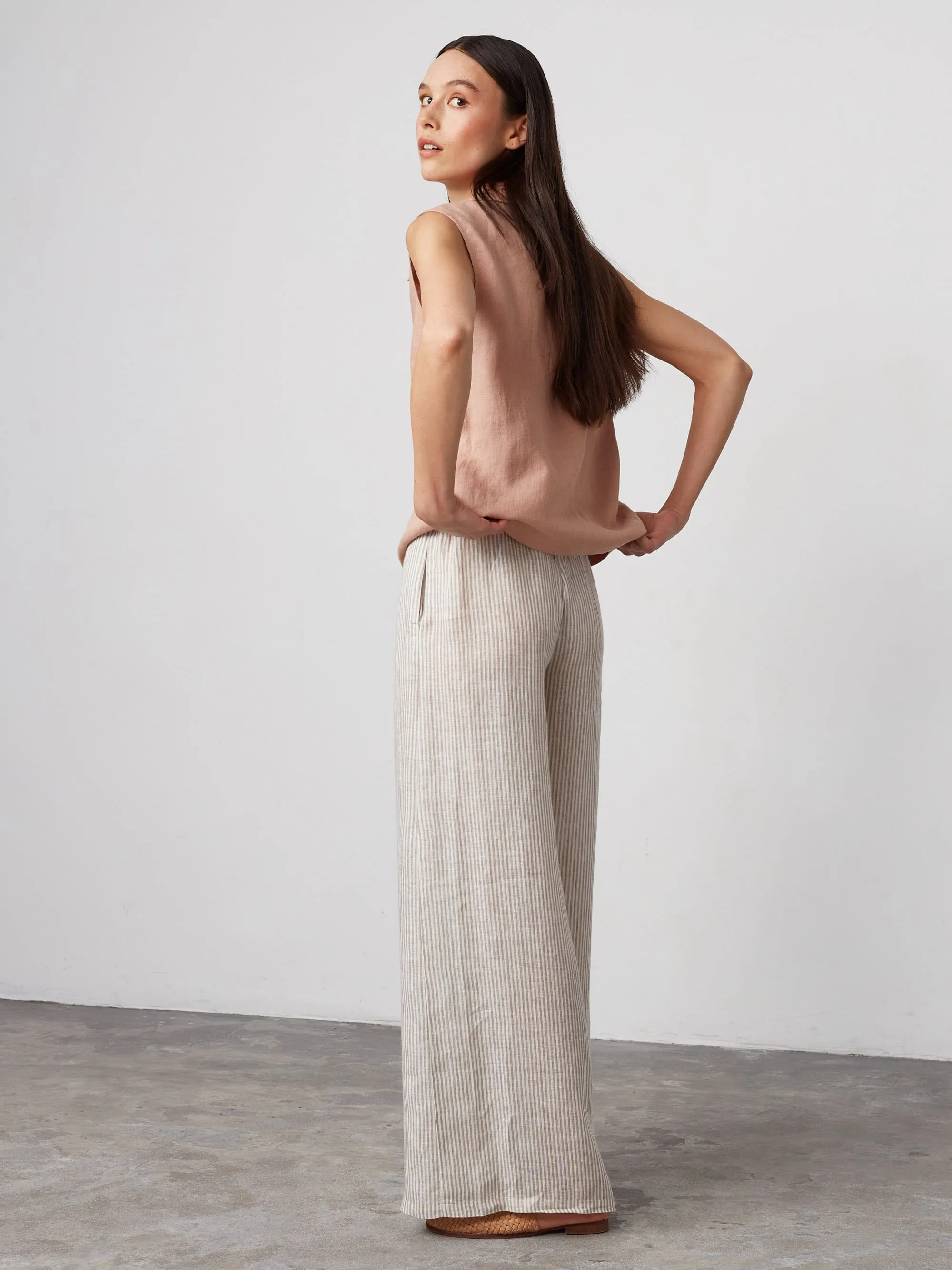 Linen  Striped Trousers