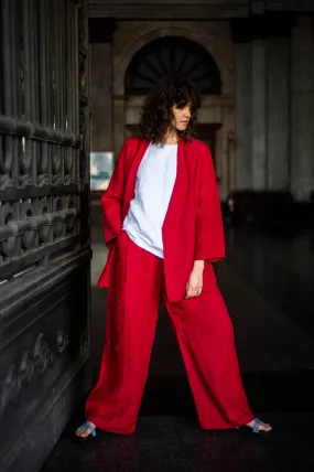 Linen wide leg palazzo trousers URTA for women
