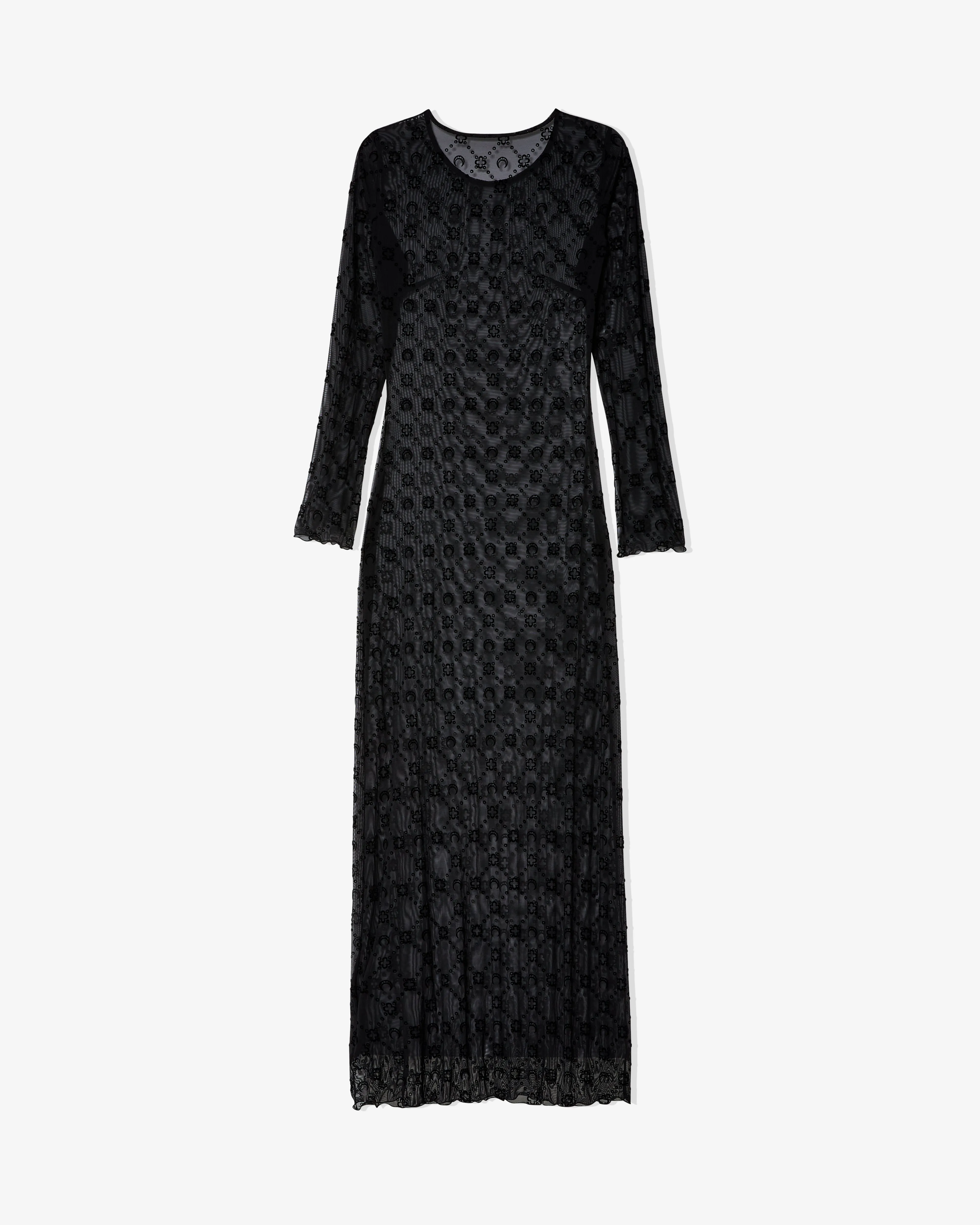 Marine Serre - Women's Moonogram Mesh Flock Long Dress - (Black)