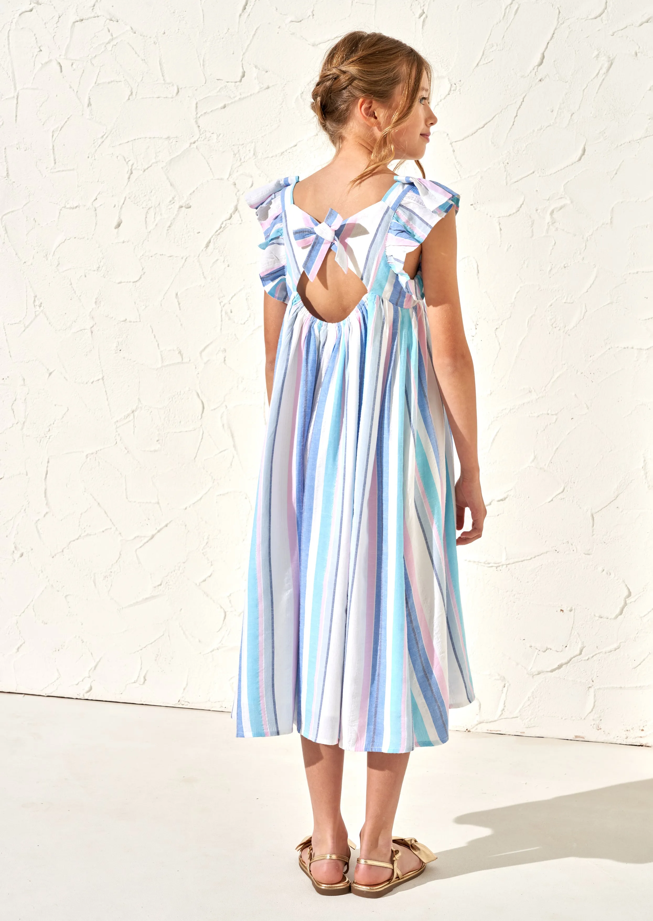 Maxine Blue Stripe Maxi Dress
