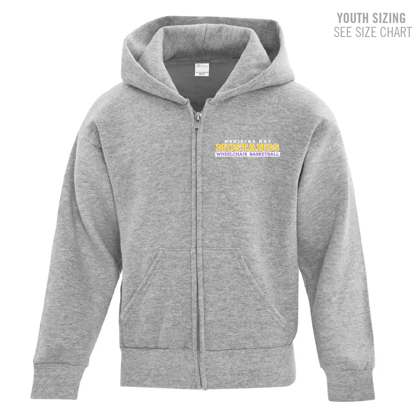MHASR Mustangs YOUTH Zip Up Hoodie (MHASRT010/11-Y2600)