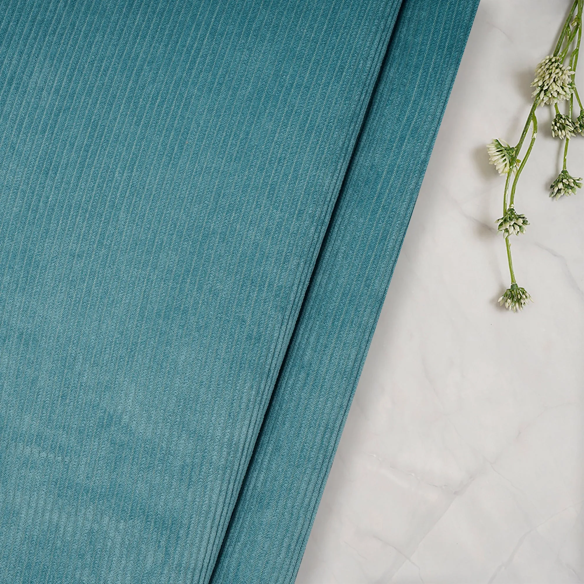 Oil Blue Imported Cotton Corduroy Fabric (60" Wide)