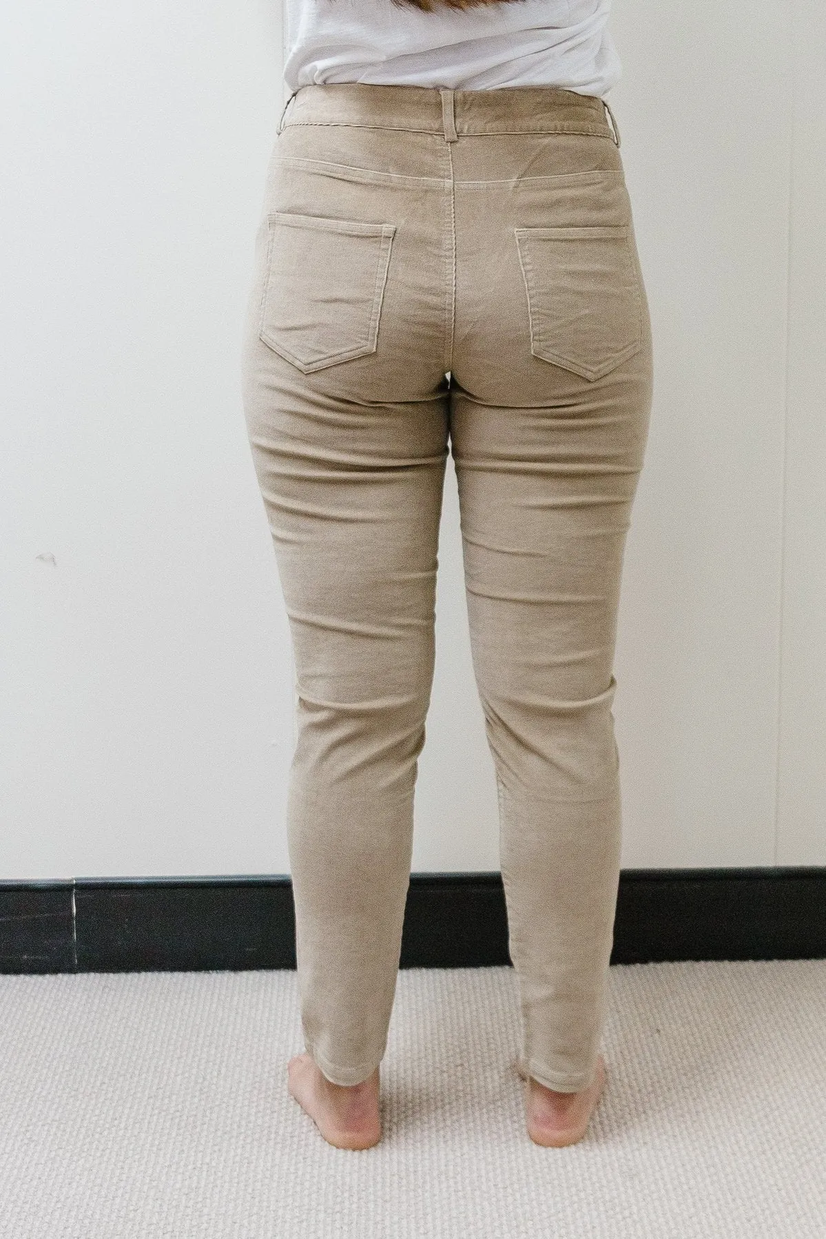 Taupe 98% Cotton / 2% Spandex Corduroy 5 Pocket Jean