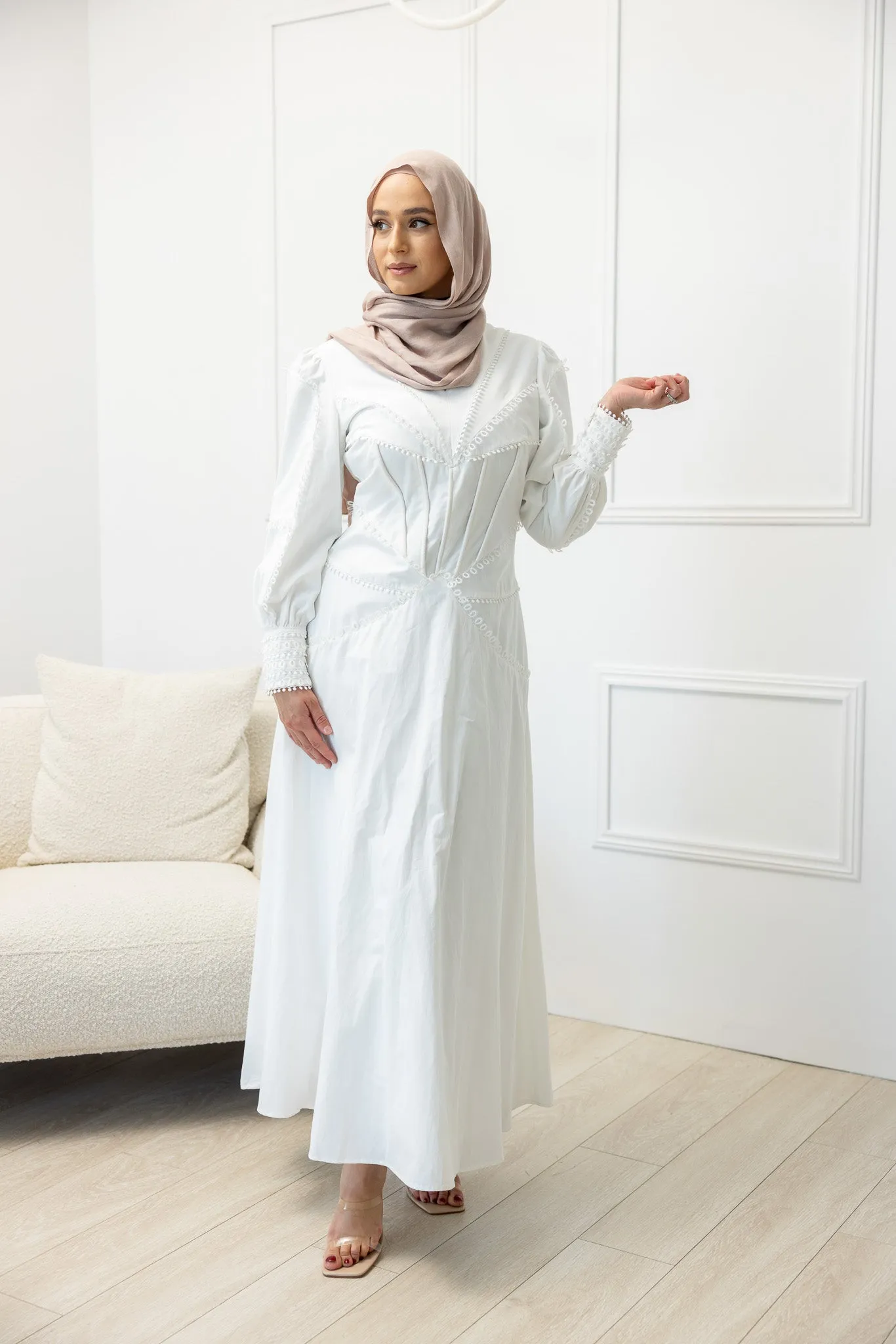 The Crescent Zelia Lace Detailed Dress