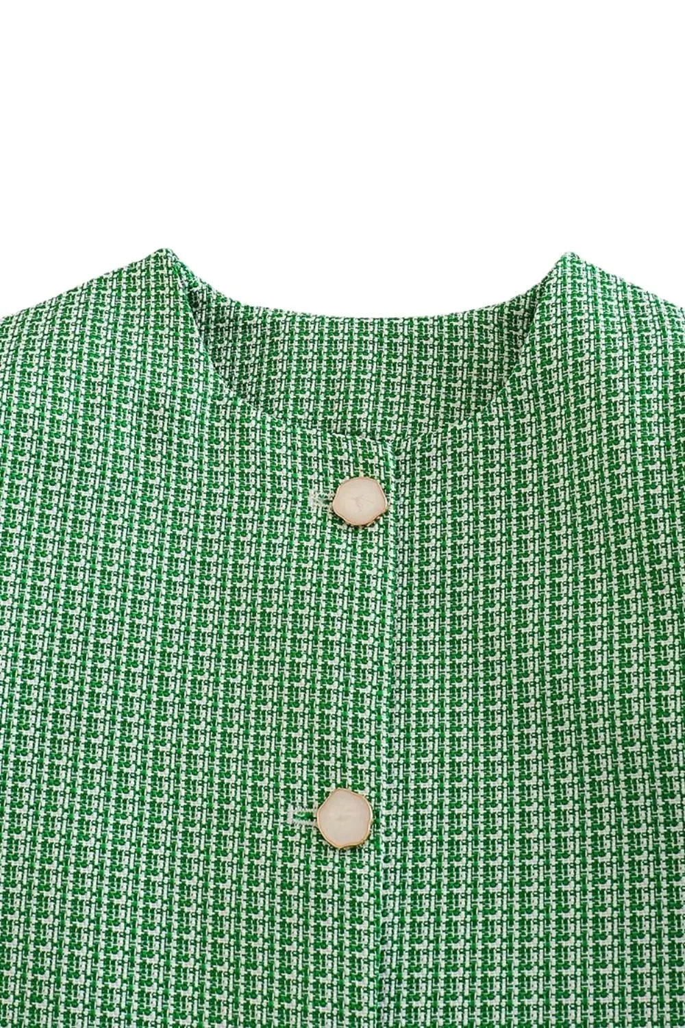 'Victoria'  Textured Round-Neck Blazer Jacket