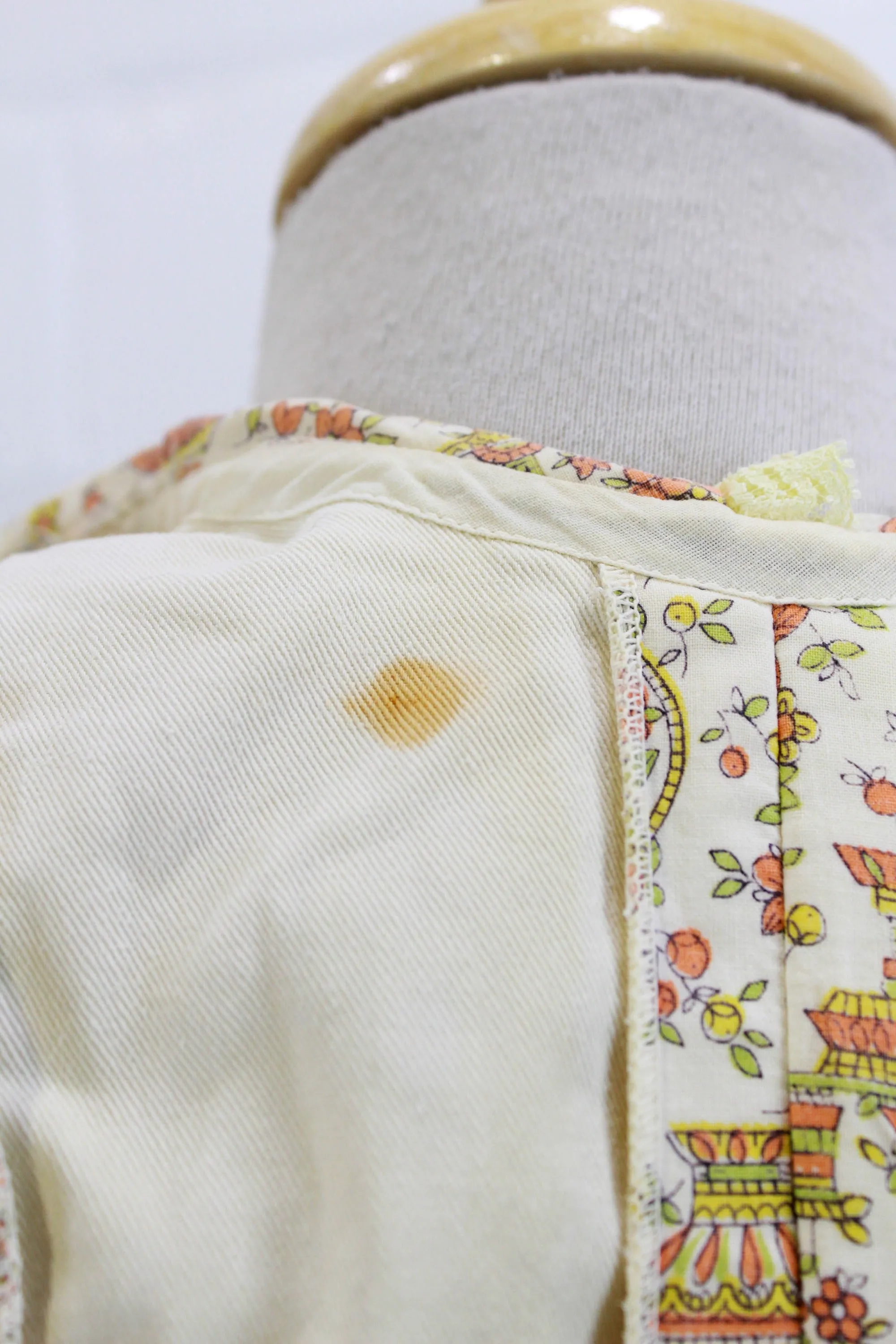 Vintage 1960s Floral Prairie Maxi Dress with Peter Pan Collar, Small
