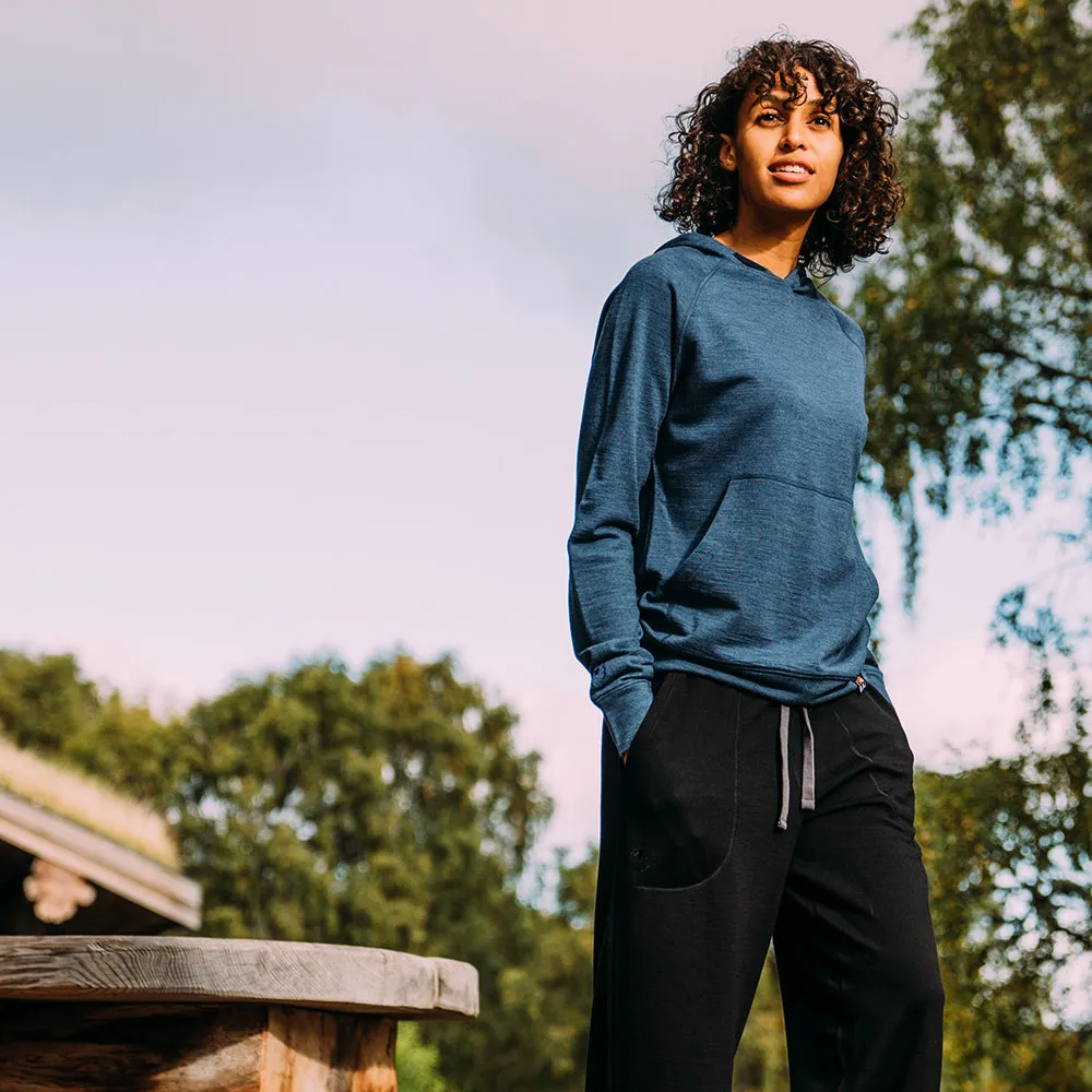 Womens Merino 260 Lounge Hoodie (Denim/Navy)