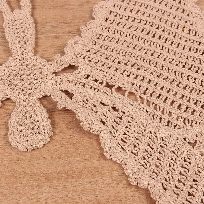 Womens Sexy Hollow Crochet Bikini Butterfly Backless Top