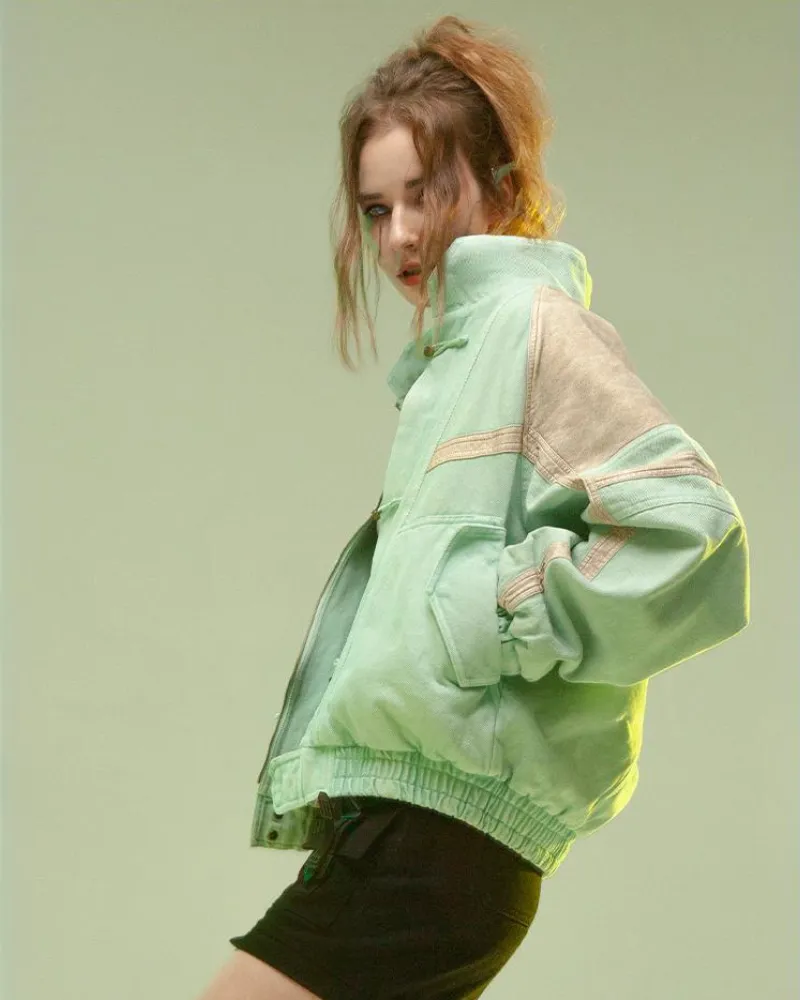 XIPHEVIL Cyberpunk Outfits 3D Embossed PU Patchwork Jacket