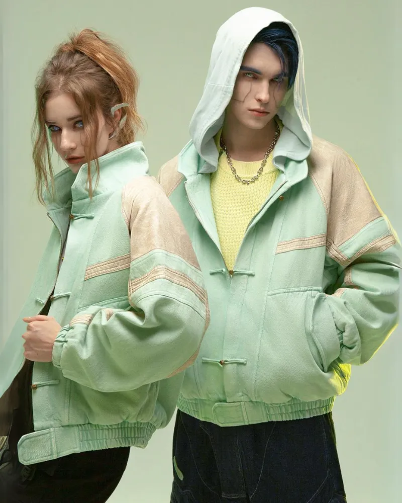 XIPHEVIL Cyberpunk Outfits 3D Embossed PU Patchwork Jacket