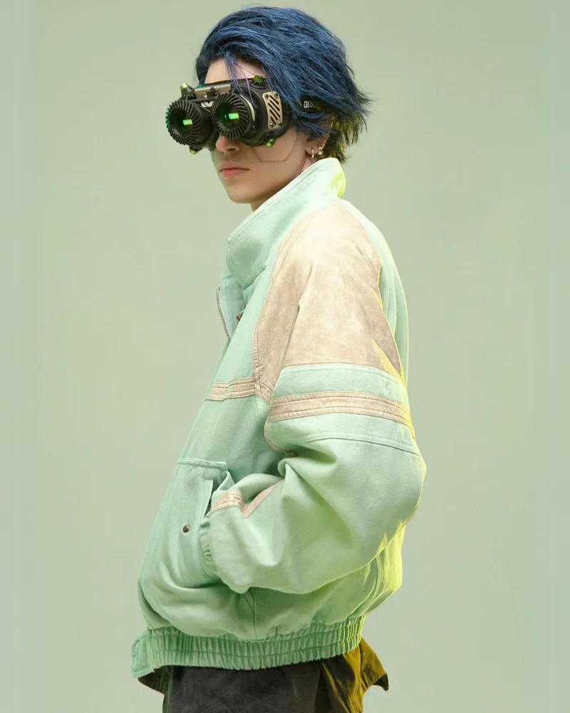 XIPHEVIL Cyberpunk Outfits 3D Embossed PU Patchwork Jacket