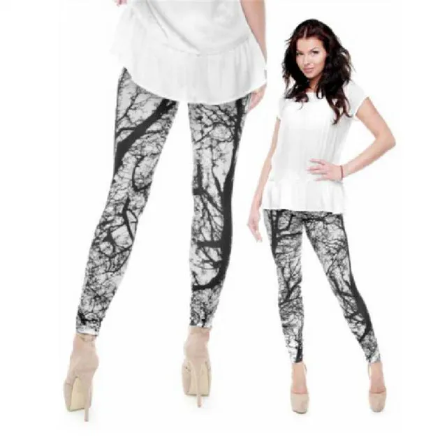 Zohra Brand Fashion Camo Branches 3D Printing High Quality Slim Legging Women Casual Home Leggings Woman Pants